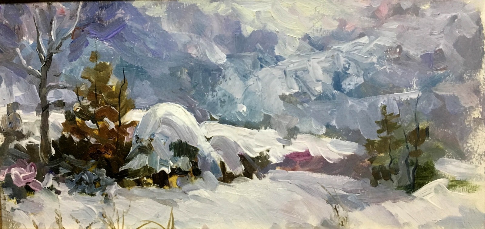 Oil Painting Unframed Winter Sketch Pivtorak S Original Artwork Home Decor n109