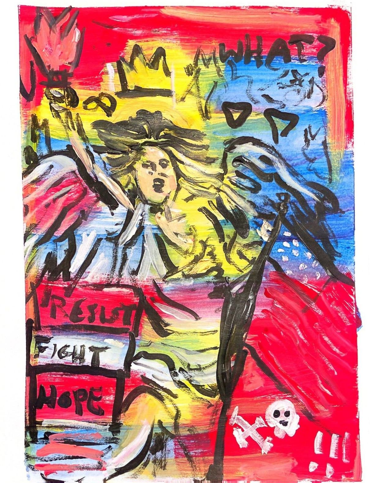 WALSH «Change Angel» 11 X 14″ Neo-Expressionist Protest Original Graffiti