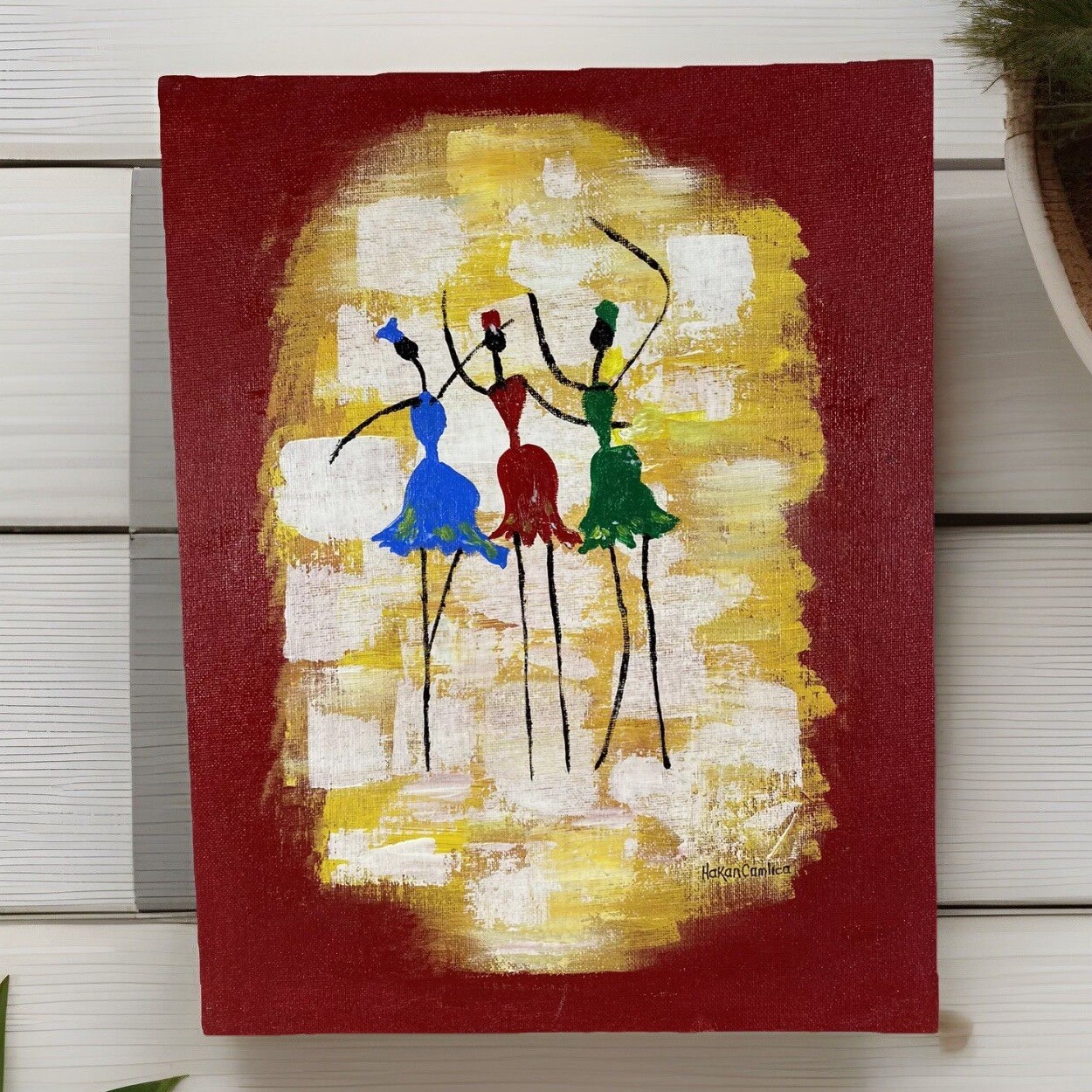 Original Acrylic on Canvas Board “Soul Sisters” Camlica 3 of 3, BFF, girlfriends
