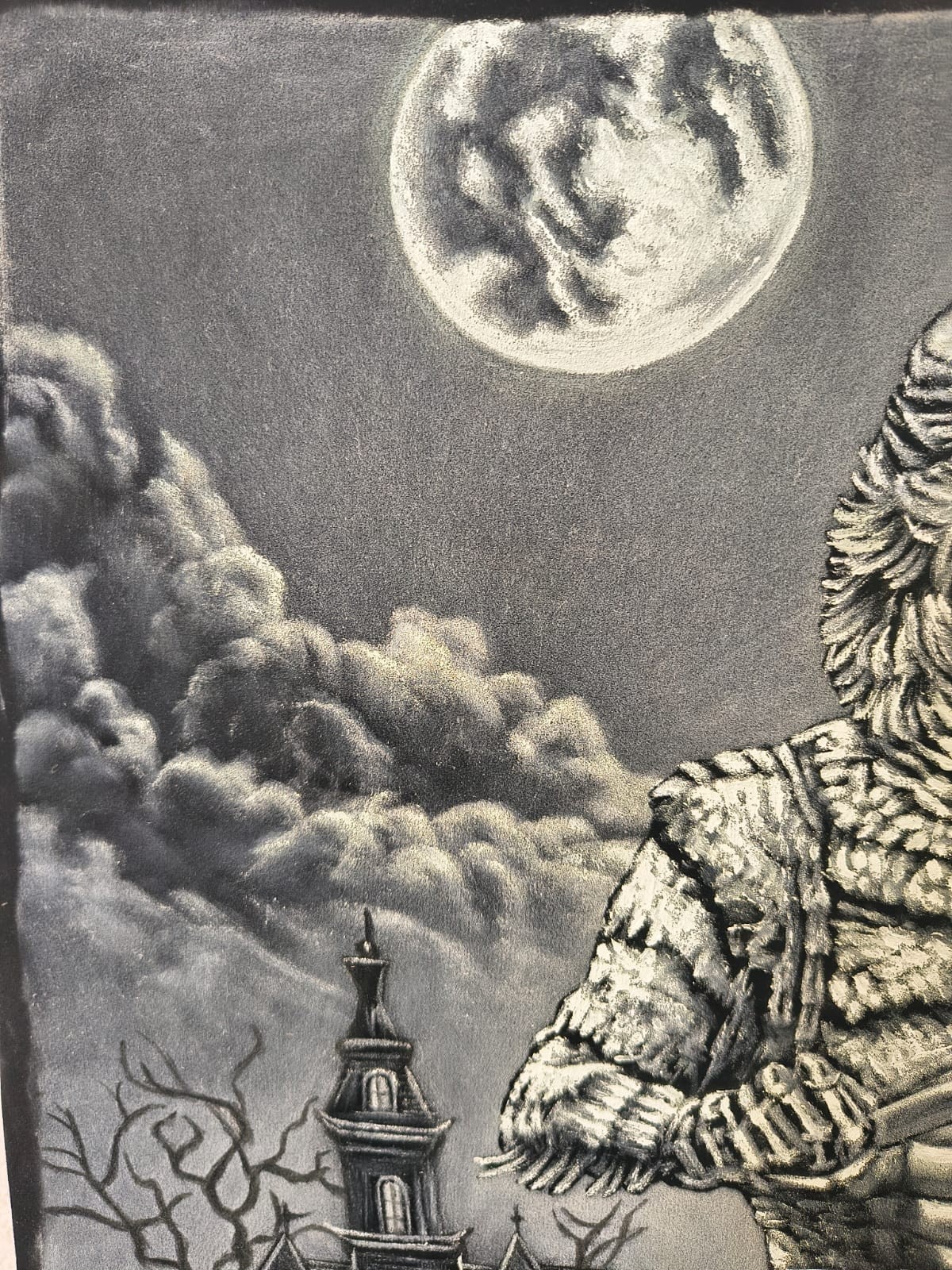 Creature from The Black Lagoon Bizarre Monster Black Velvet Painting Fine Art