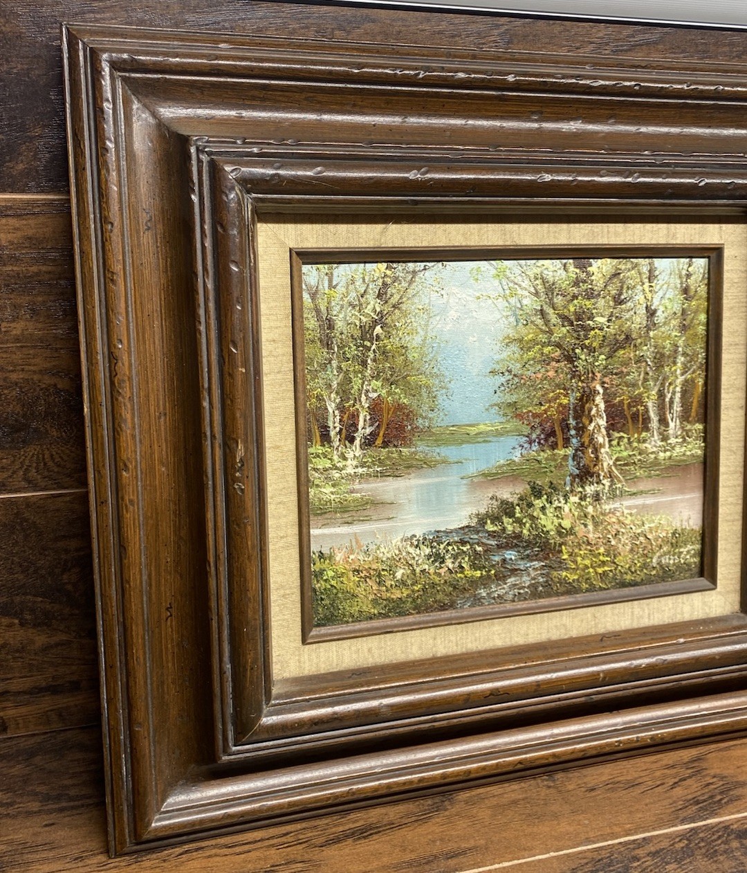 Vintage Framed Landscape Oil Paintings Paisley & Conti Woodland River Art
