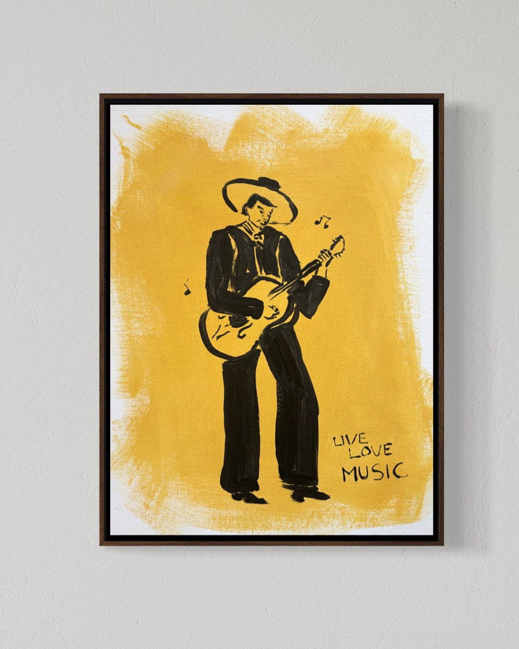 Original Live Love Music 12×16 Canvas Minimal Western Mexican Music Wall Art