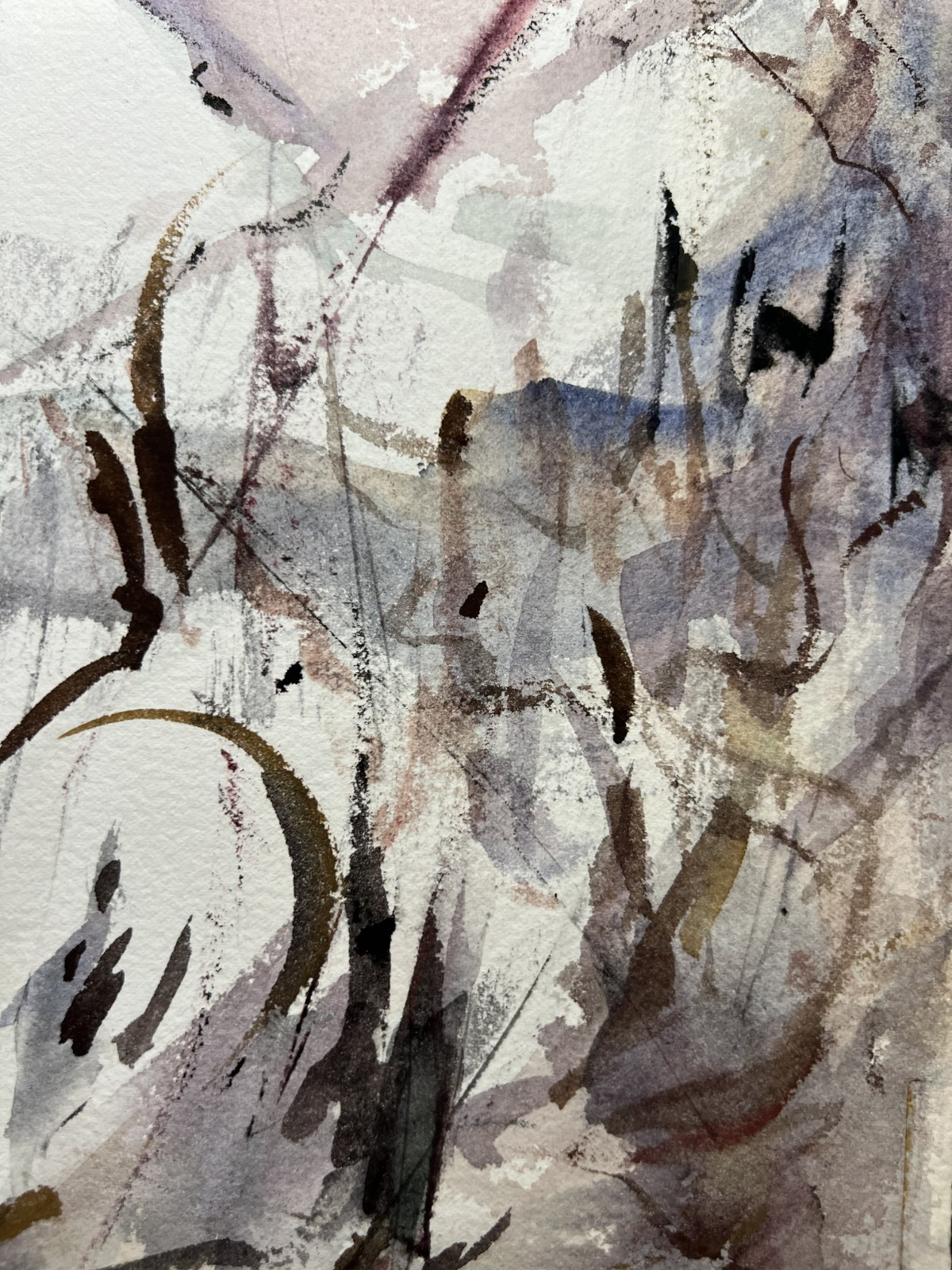 Little Town Landscape–Medium Size Watercolor–Charlotte Hoffman-Mid 20th C NY Art