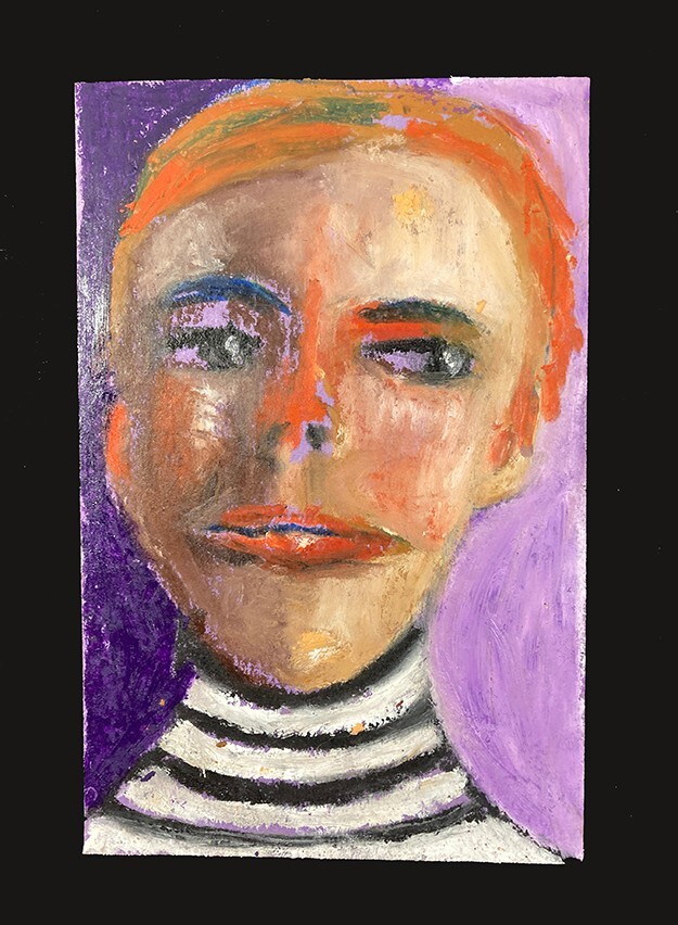 Portrait Painting Naive Outsider 4×6 Expressive Whimsical Wall Art Miz Katie
