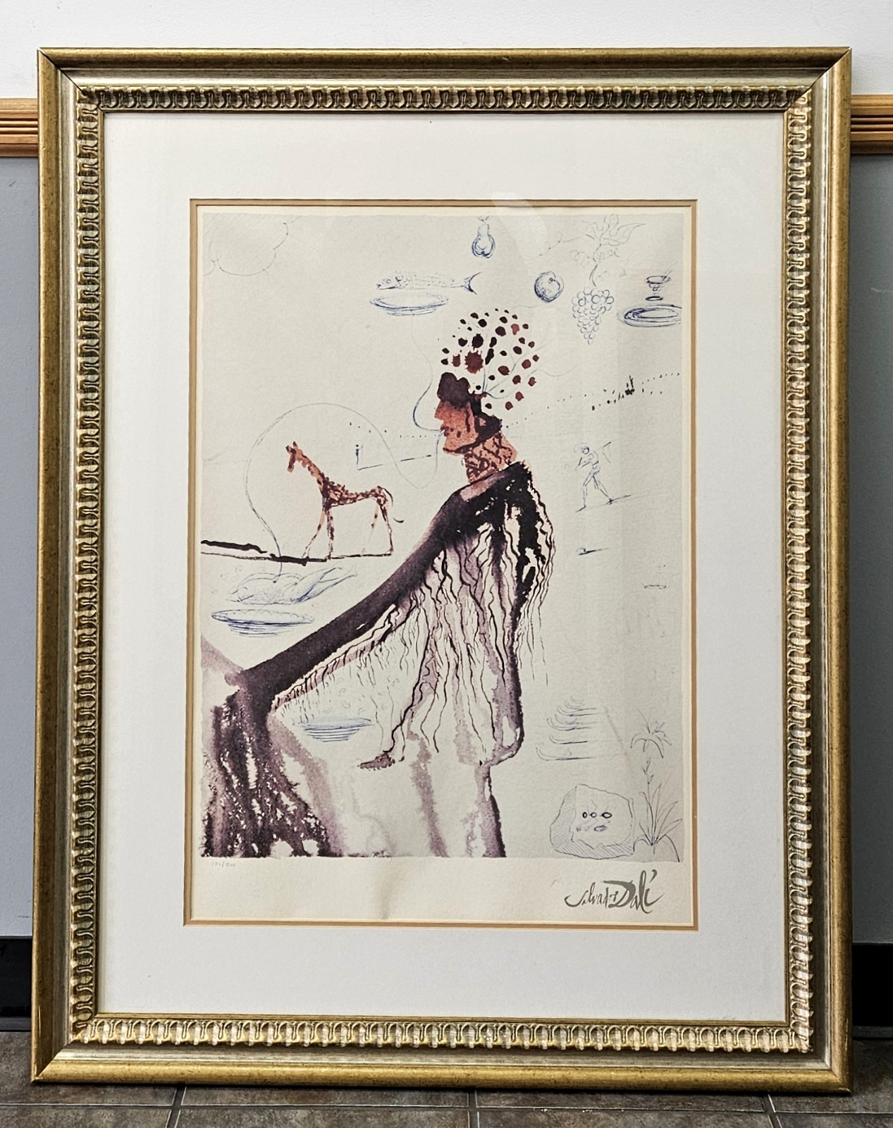 SALVADOR DALI Plate Signed «Entrepreneur» Limited Edition of 500 Lithograph COA