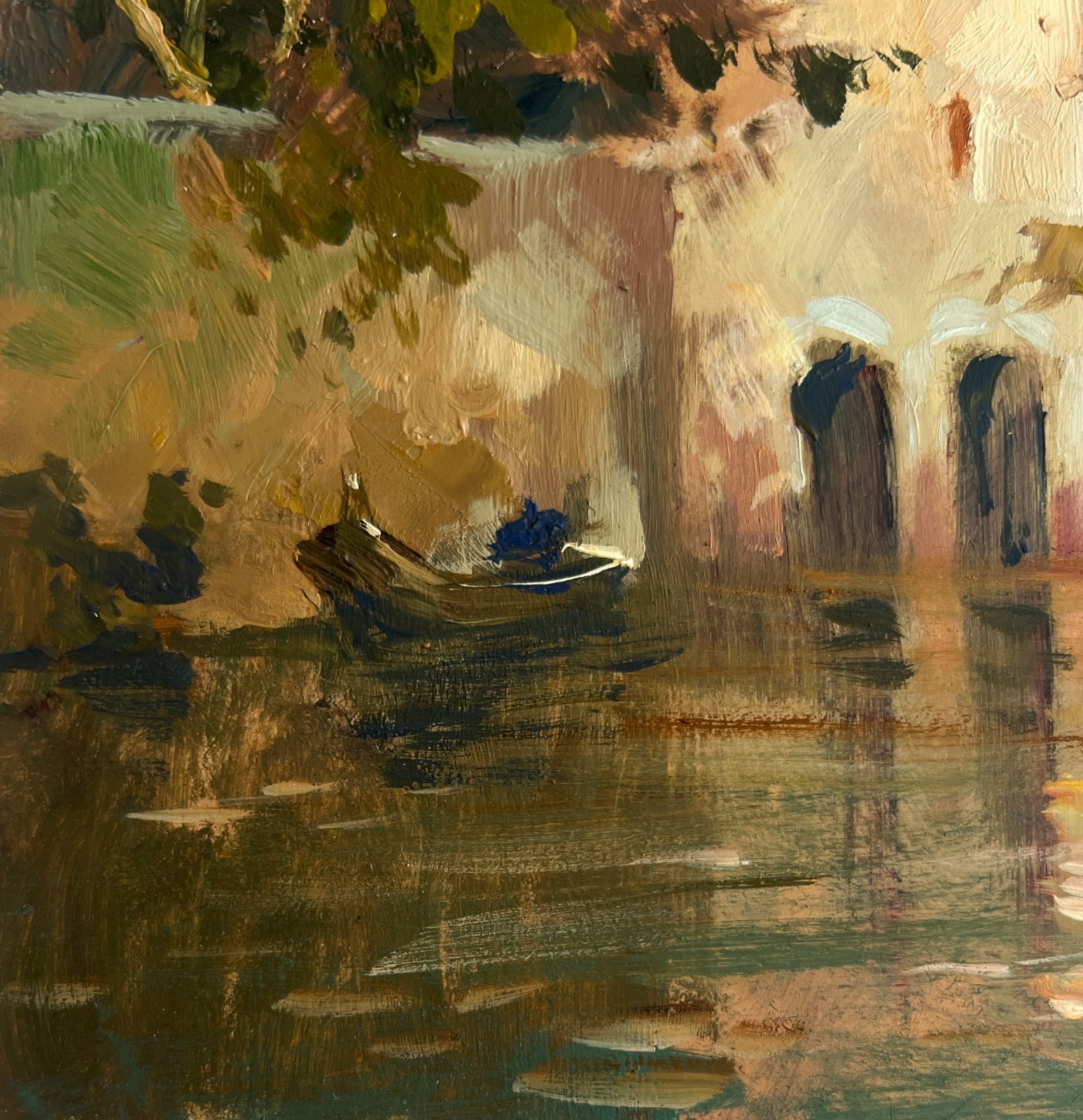 Oil Painting Romantic Evening In Venice Y. Suprunchuk Unframed Original nAAA4460