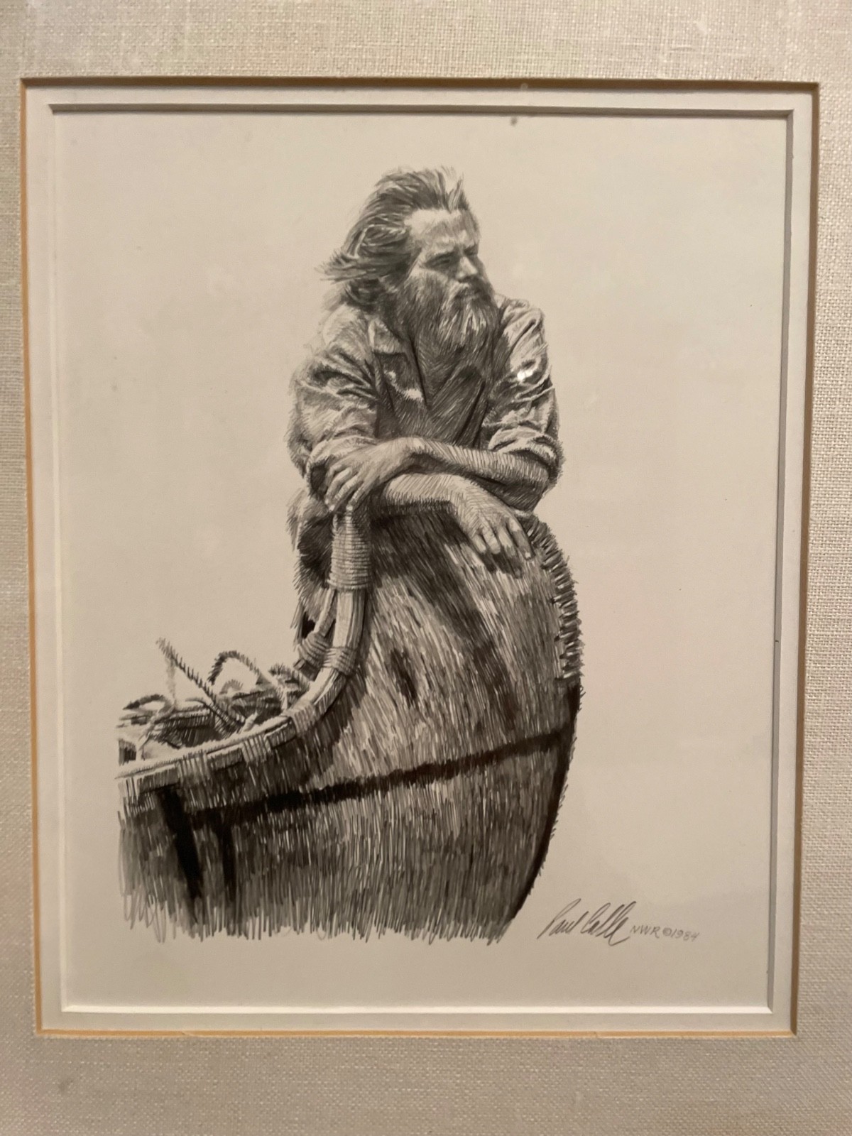 PAUL CALLE 1984 ORIGINAL DRAWING «MOMENT OF SOLITUDE» 10 X 8 NAWA NWR