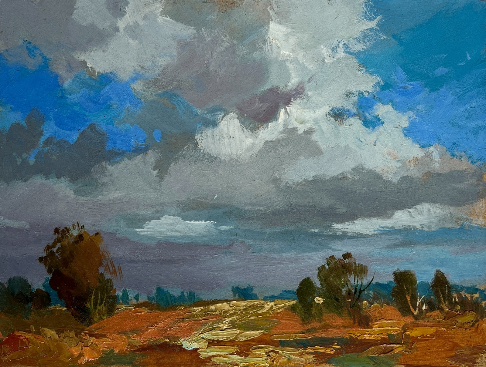 Oil Painting Silence Before The Rain Y. Suprunchuk Unframed Original nAAA4333