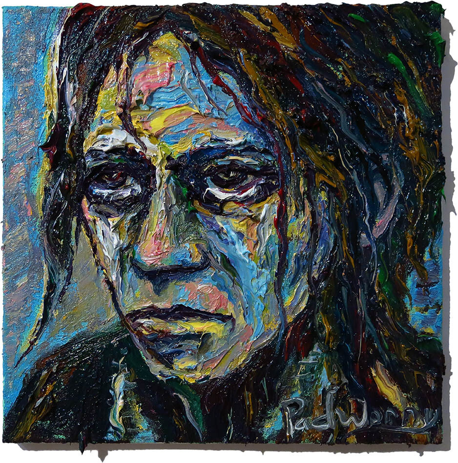 ORIGINAL OIL█PAINTING VINTAGE█ART SIGNED█OUTSIDER BEACH WOMAN GIRL HAT FAUVE POP
