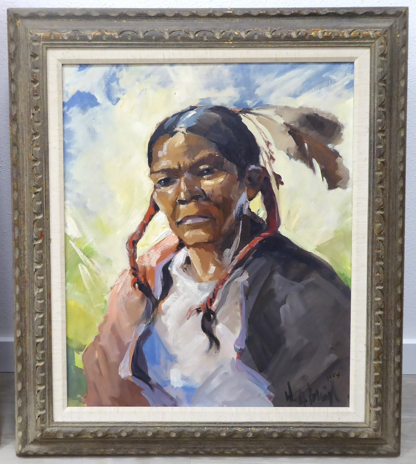 William A. BRIGL 1903-1990 «The Deer Hunter» 1954 Texas USA 51x61cm #136