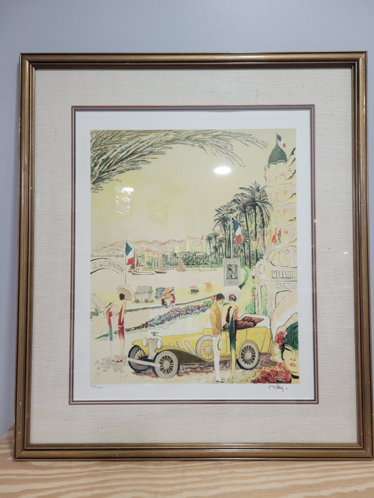 Ramon Dilley France Signed & Numbered Lithograph #Cannes Carlton / Le Carlton