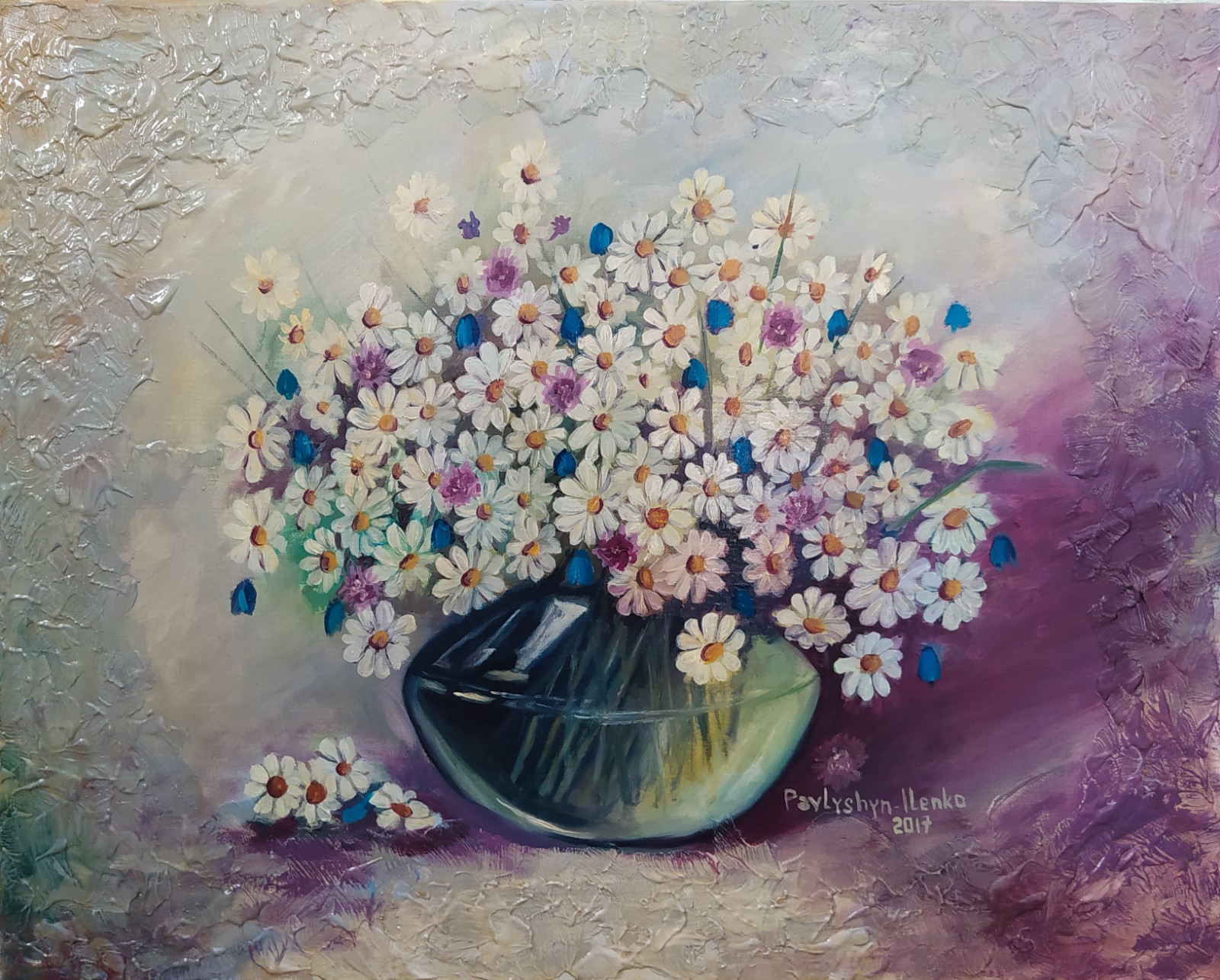 art 385 original painting 40×50 сm oil on canvas ZP flowers modern