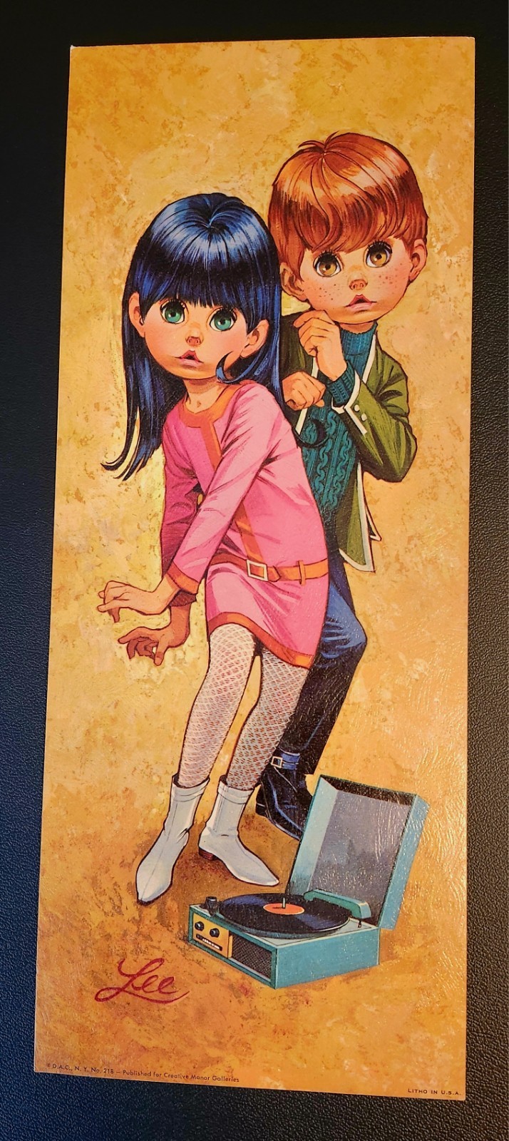Vintage Lee Big Eyed Boy And Girl «Go-Go» Teen Rocker 1960s Retro Mod