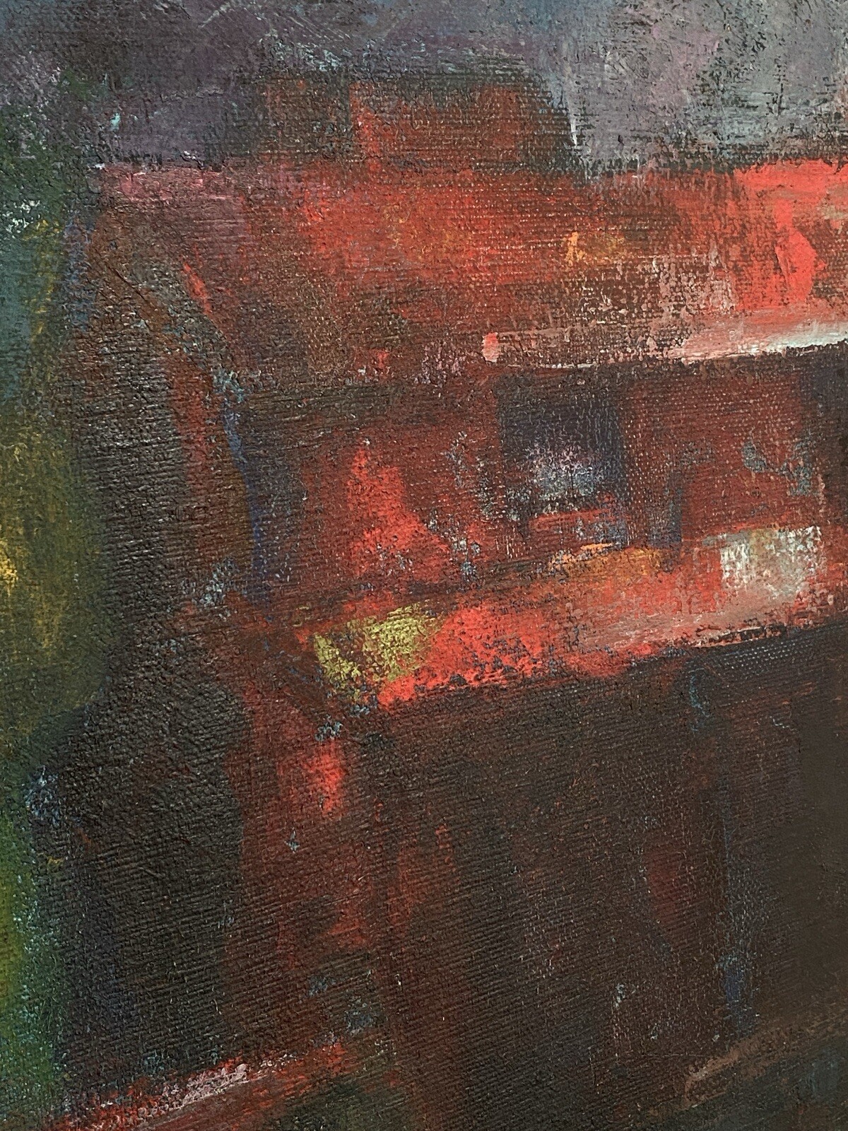 1969 JOSE BERNAL (1925-2010) EXPRESSIONIST/ABSTRACT OIL ON CANVAS PAINTING CUBAN