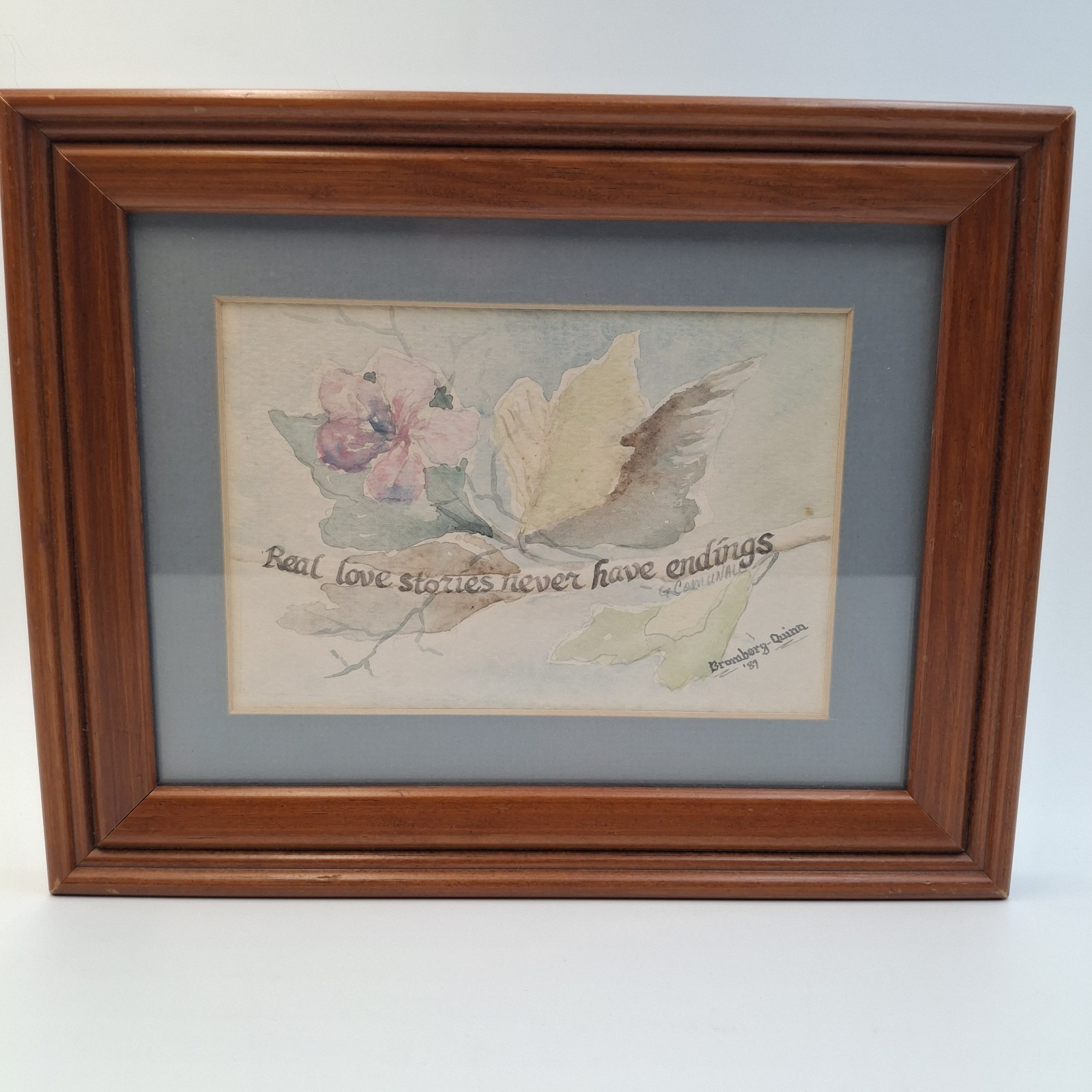 Original Watercolor Painting «Real Love Stories Never Have Endings» Signed 1987