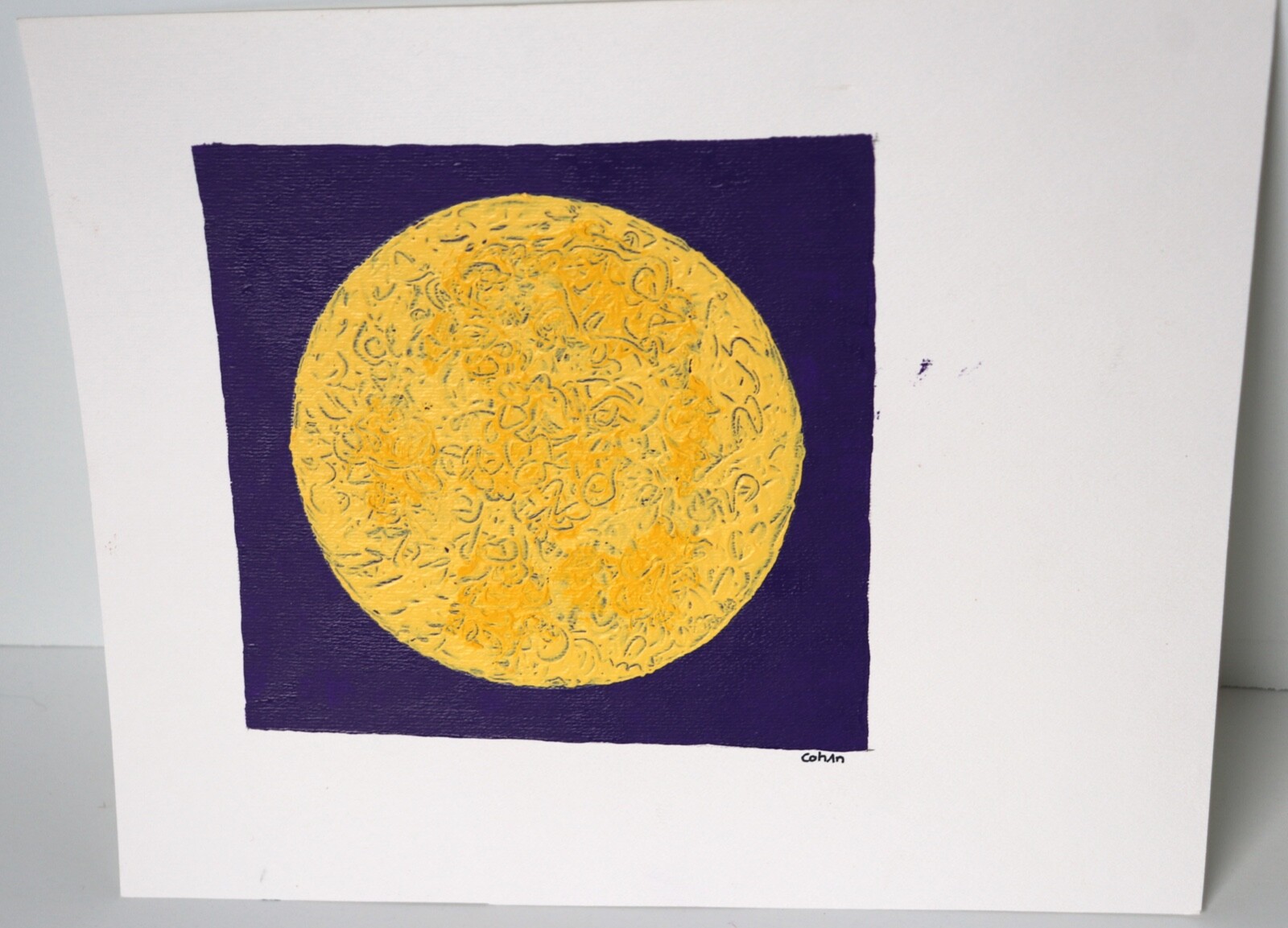 Original CohAn Painting Acrylic on Paper Titled «Sphere #1» Online Art Show Sale