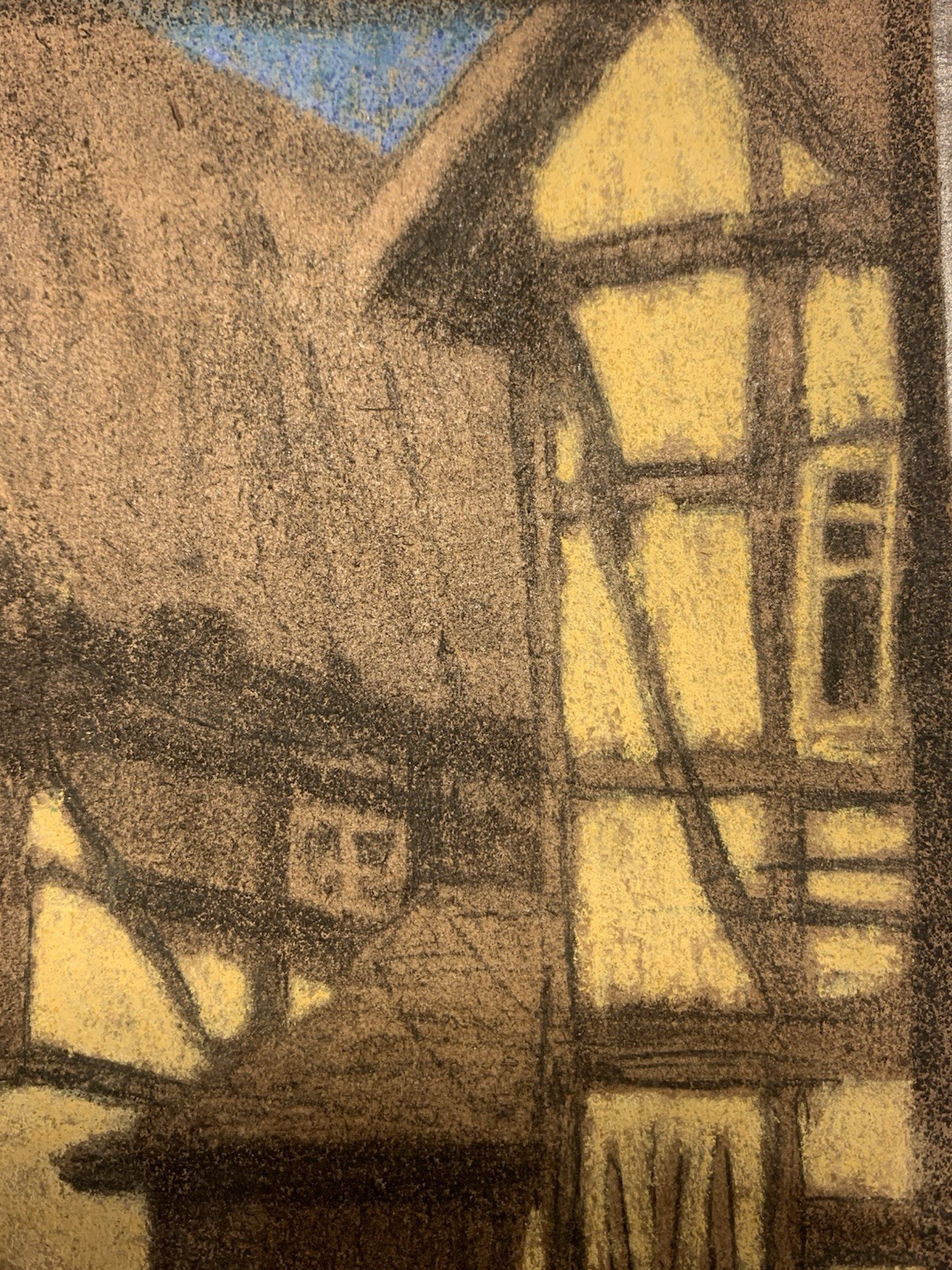 c1910 Hermann Koch Pastels Painting Munich School Germany Cityscape Signed