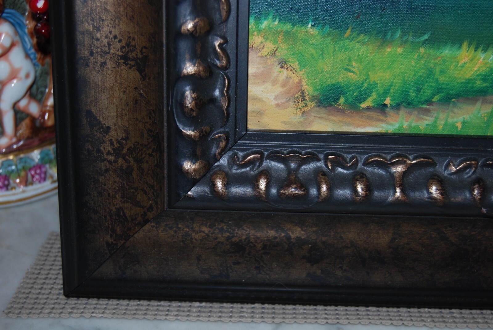 FRAMED SIGNED OIL PALMS AND HUT (BOHIO) A CUBAN COUNTRY SCENE ARTIST: CASTRILLON