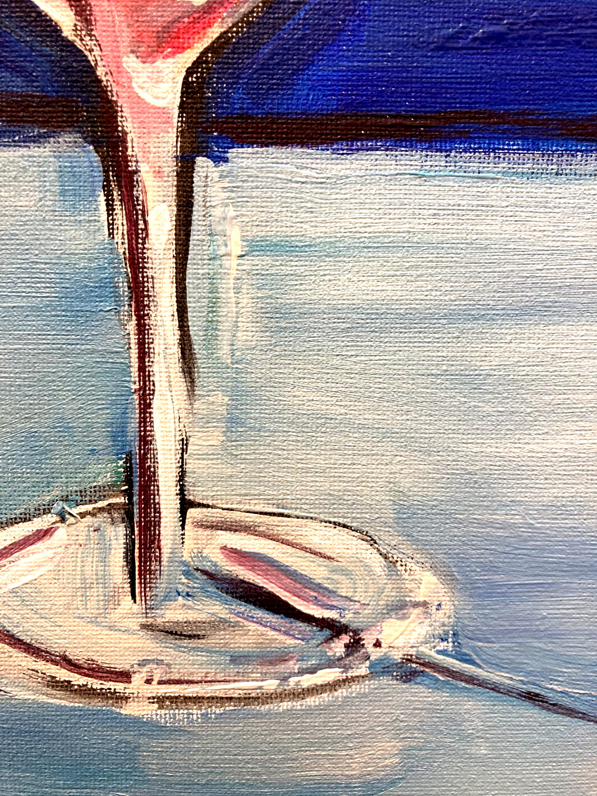 SLOOG Original Art Bold Color Modern Still Life Painting 11×14 Glass of Wine