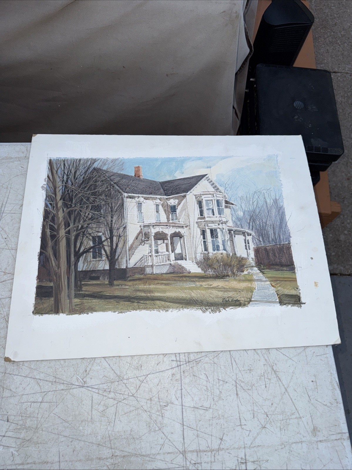 Victorian House, Original Watercolor, Beautiful Colors/Details. Signed By Artist