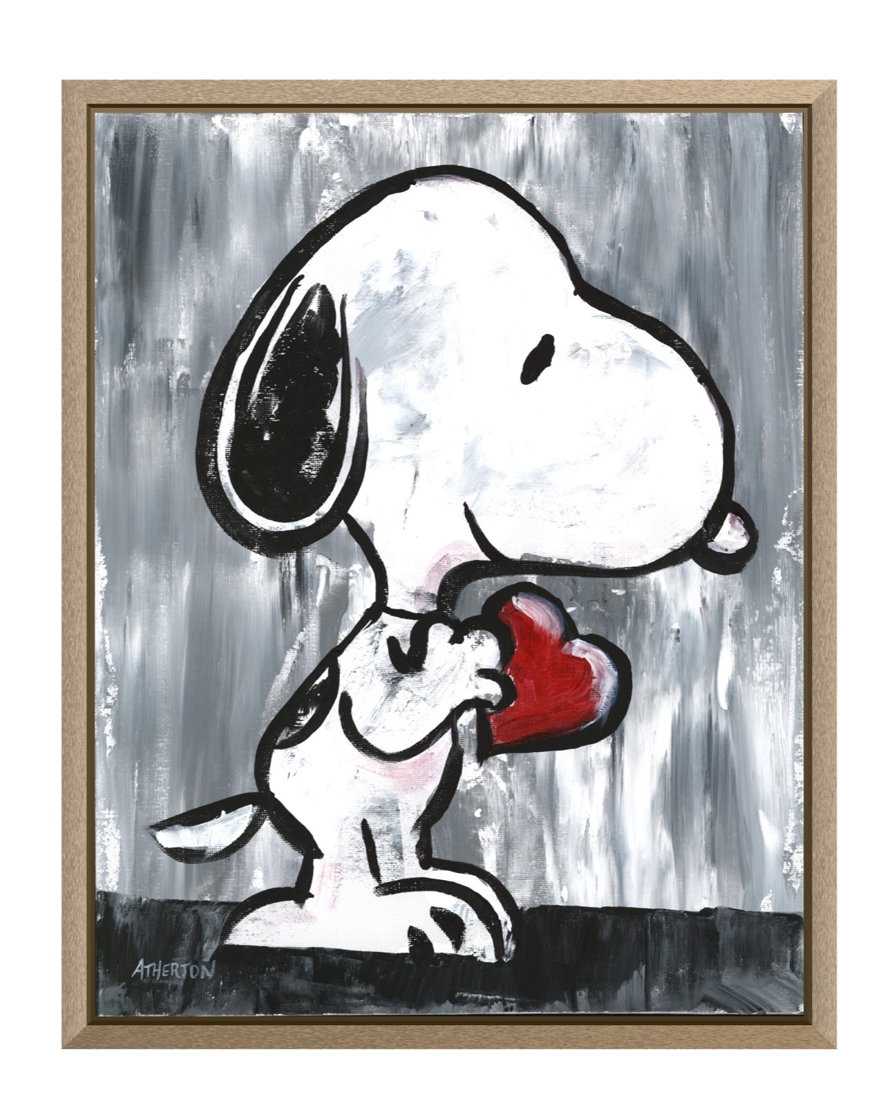 11×14 Original Snoopy Heart Painting Pop Art Cartoon Inspired Acrylic Artwork