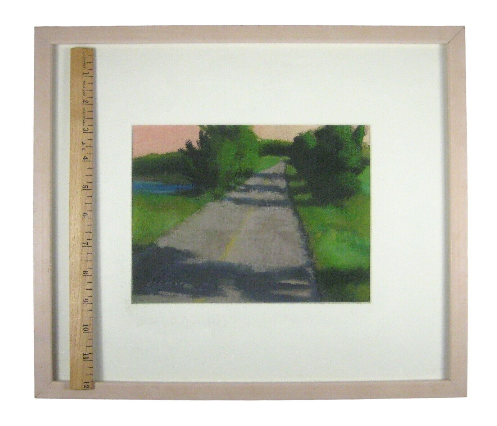 Judy Pederson Abstract Drawing Framed Signed Pastel 15 x 13 inch Landscape