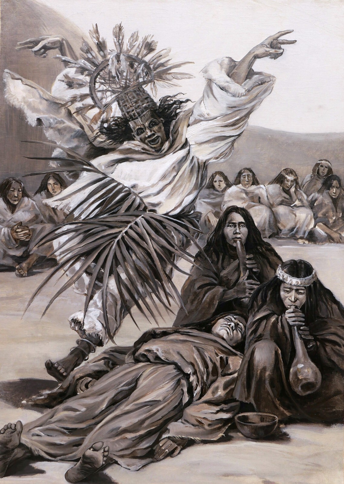 Henri Malteste French Oil Painting Indians America Shamanism Dance Indian Tribe