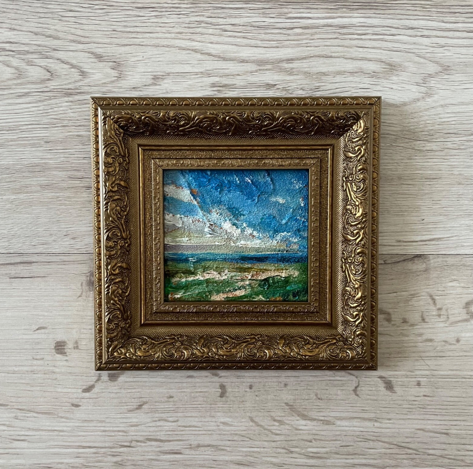 Landscape oil painting framed