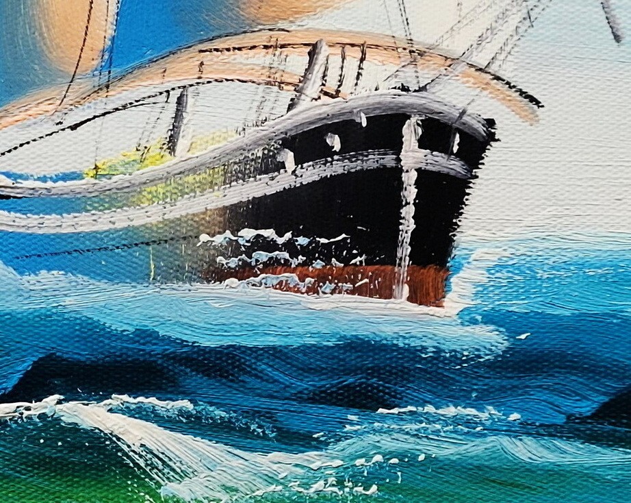 Clipper Ship – #5E-BBT-2, 8×10 , Hand painted Oil Painting on Canvas