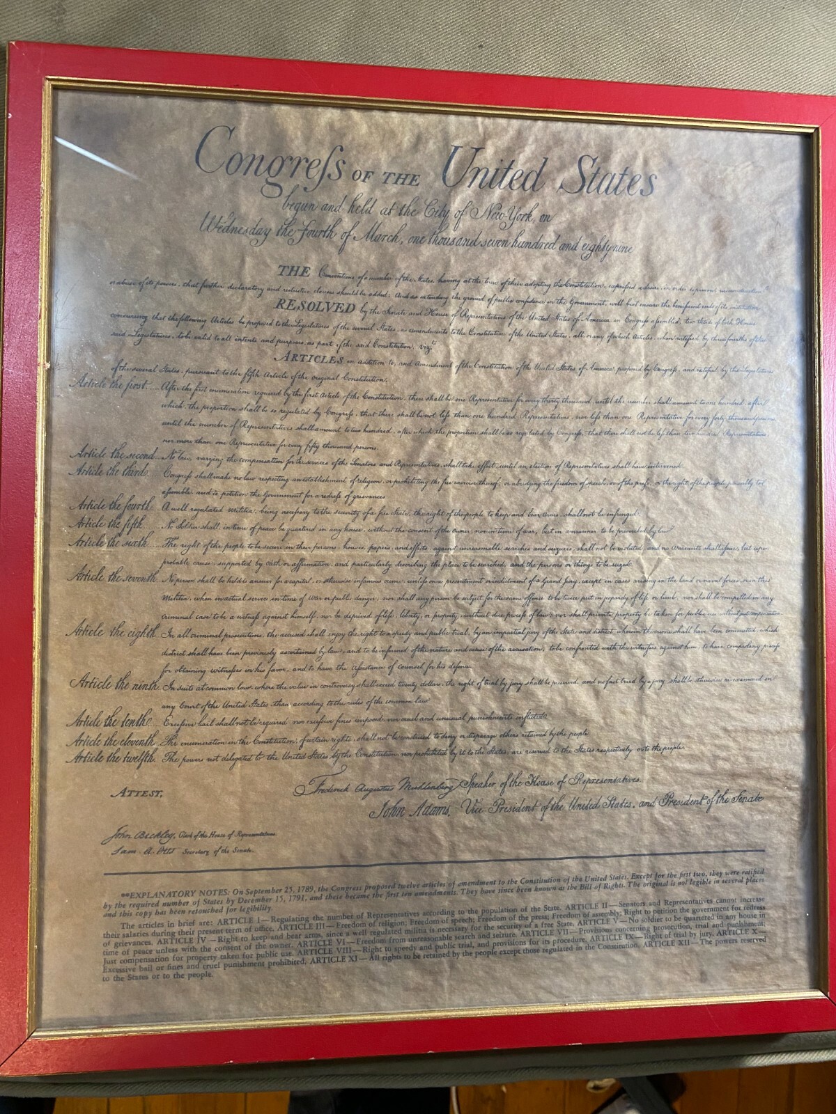 «Congress Of The United States» Print On Parchment Paper – Framed