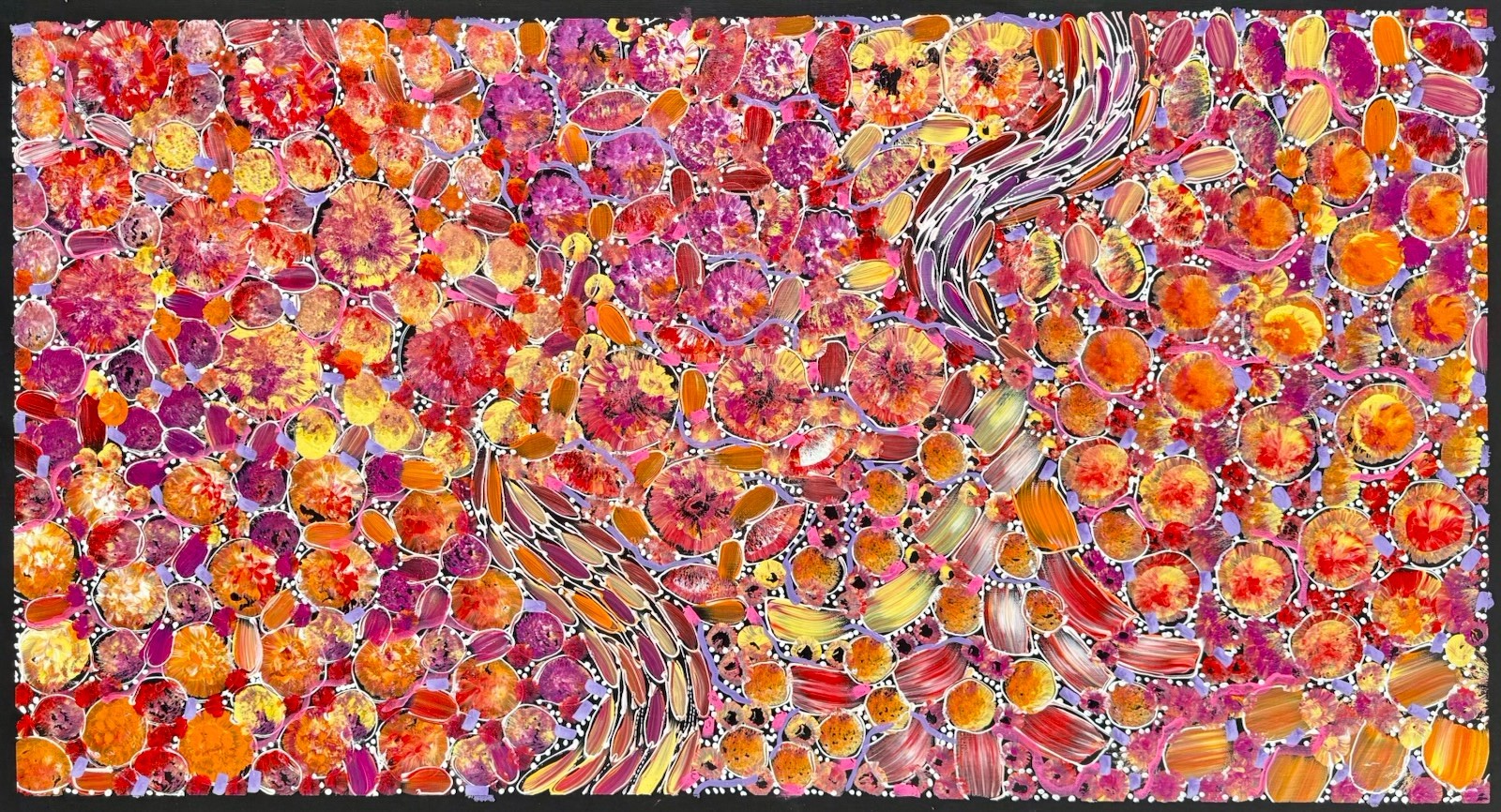 Rachael Nambula. Authentic Aboriginal Art. Size 100cm x 50cm. Pencil Yam