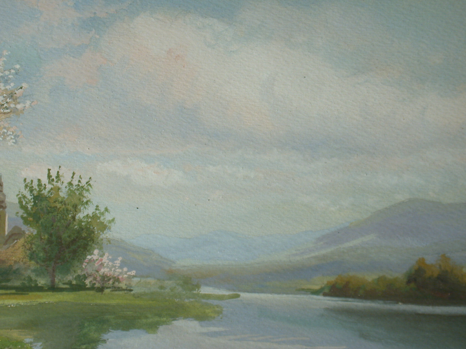 Alois TOTT (1870-1939) Spring Landscape on the Danube Bank.