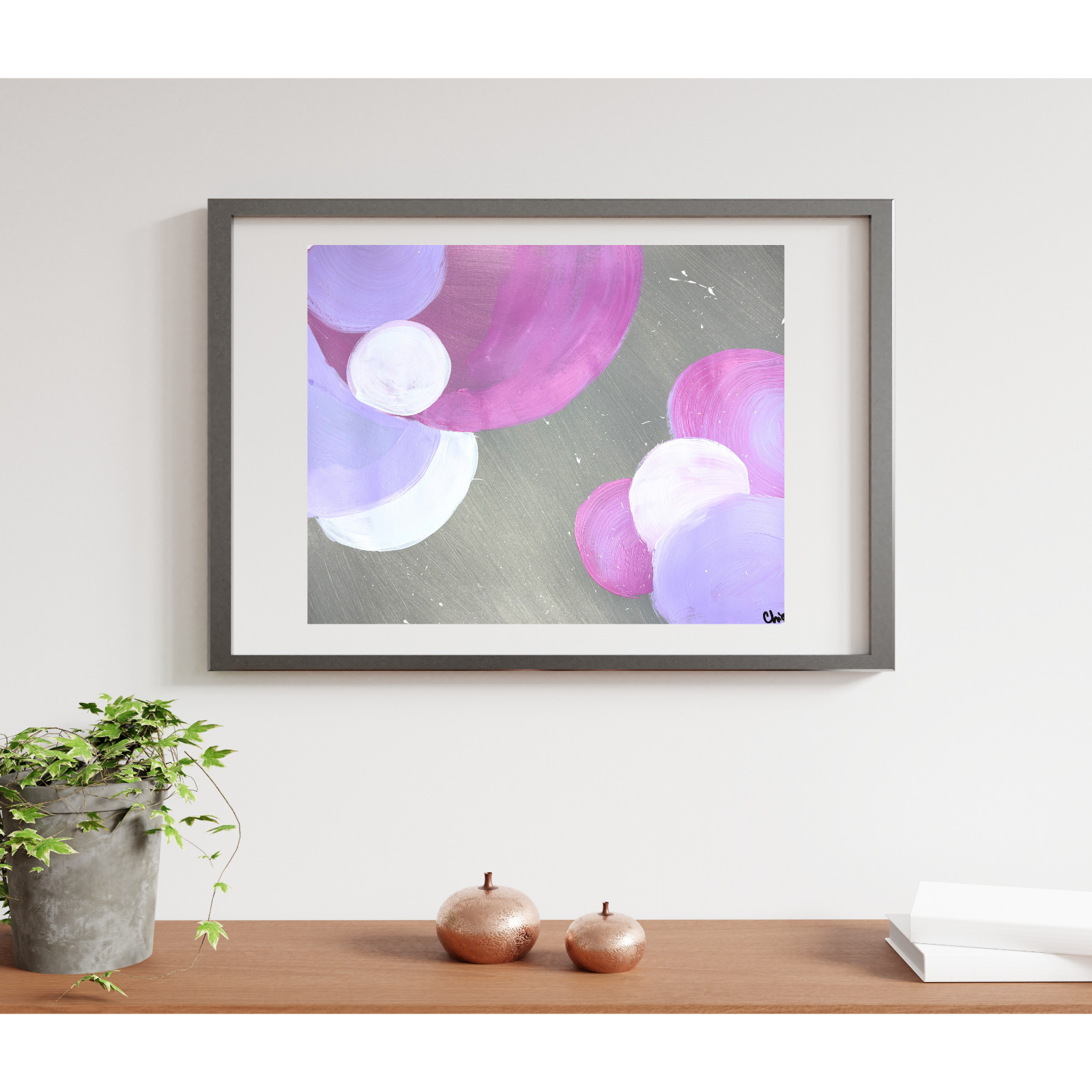 Organic Abstraction 11×14 Multi-Color Original Hand Painted Paper #3