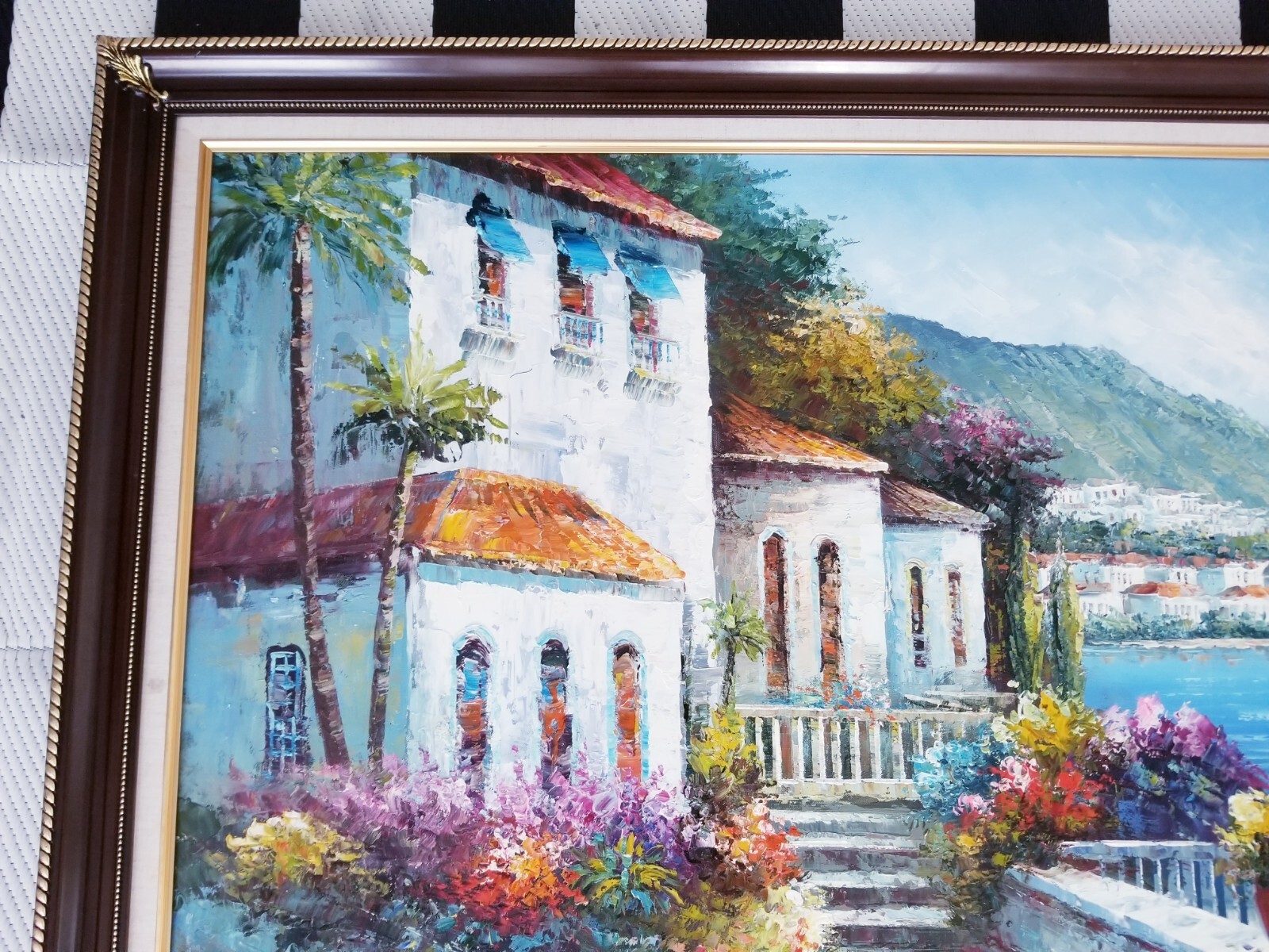 Antonio DiViccaro Original Hand Signed knife Oil Painting Italy Scorcio 36 x 48