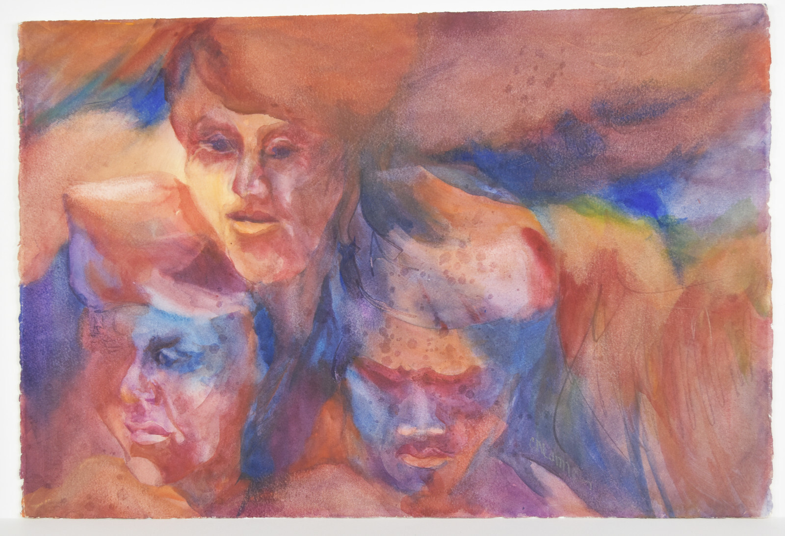 22″ Watercolor Painting Paper Carolynn Mann Art Darjeeling Market Men Portrait