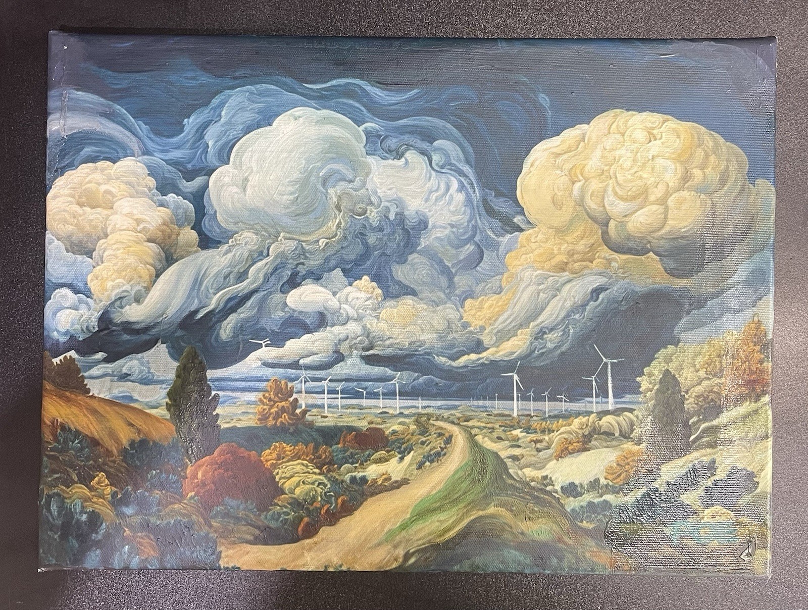 Lucian Poe Punish the Soil Original Oil Painting 16×12.5 Framed Schism Series