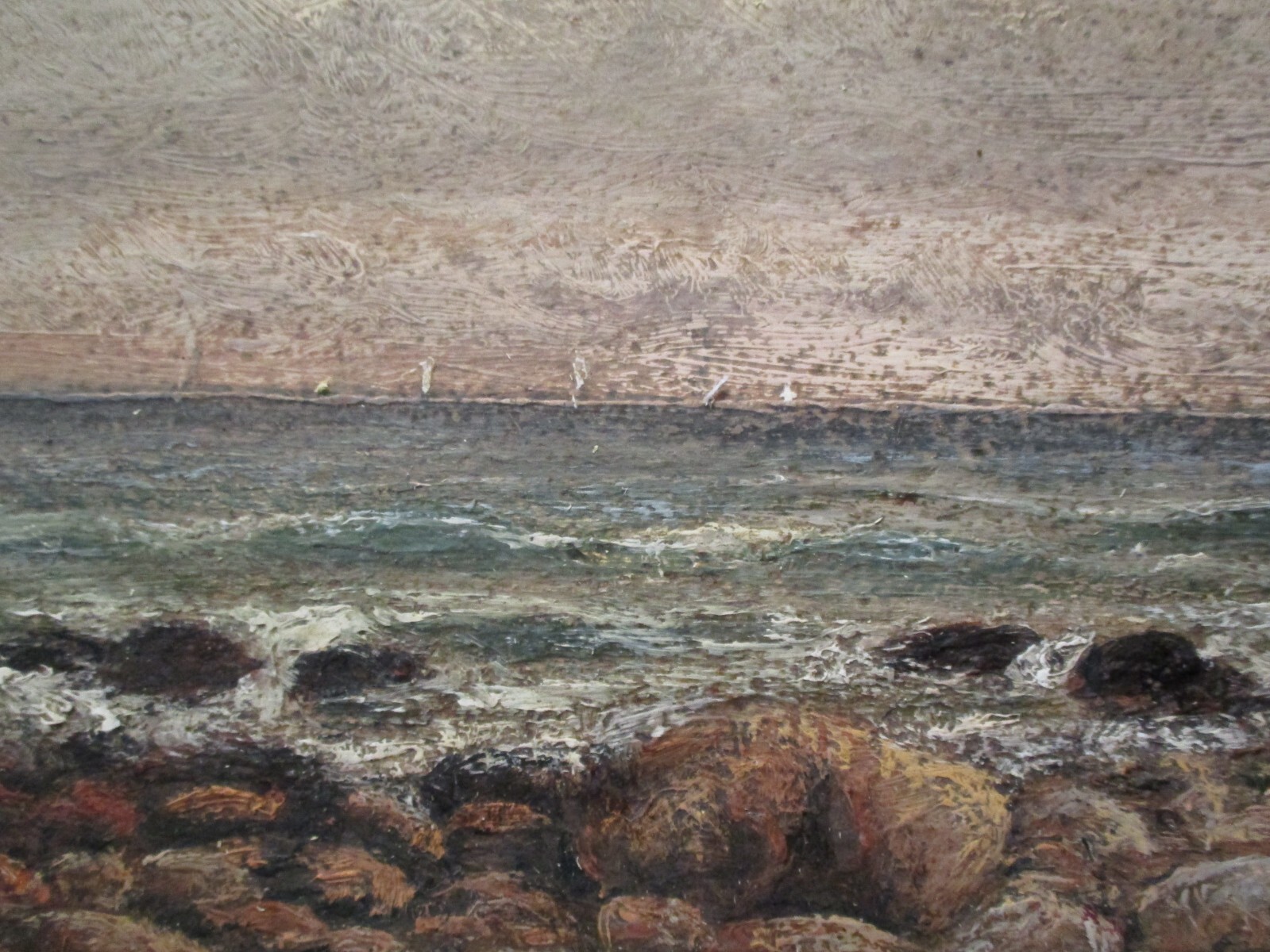 ANTIQUE LANDSCAPE OIL PAINTING PLEIN AIR IMPRESSIONIST WATERFALL PRIMITIVE OLD