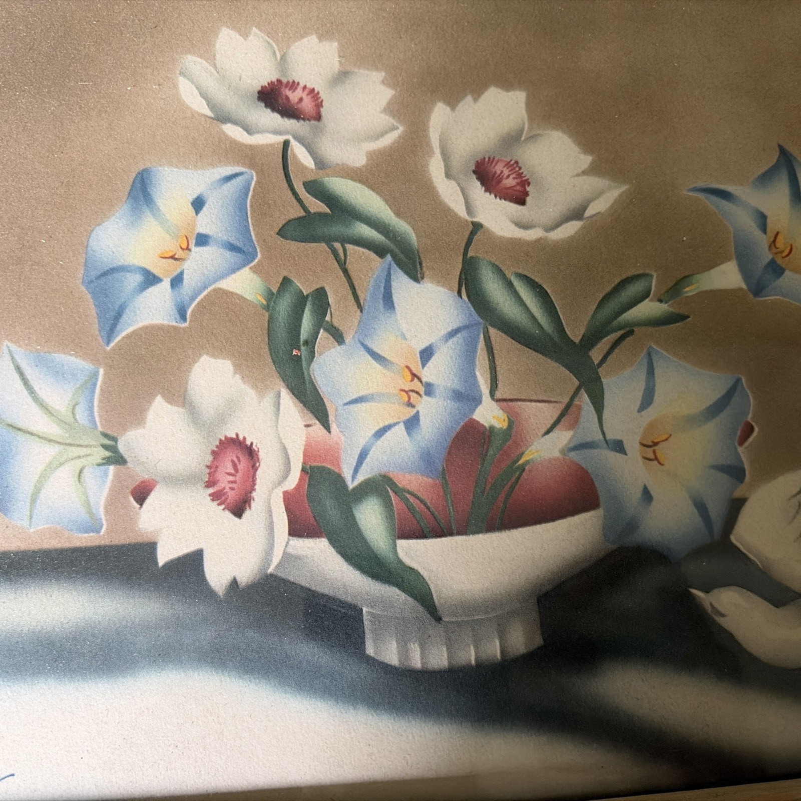 Vintage Floral Still Life Framed Pictures Locke 1940’s 12″ x 10″