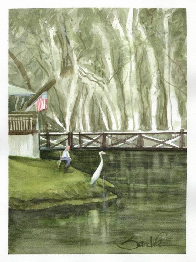 Central Florida : Sandra Watercolors™ California : ORIGINAL PAINTING