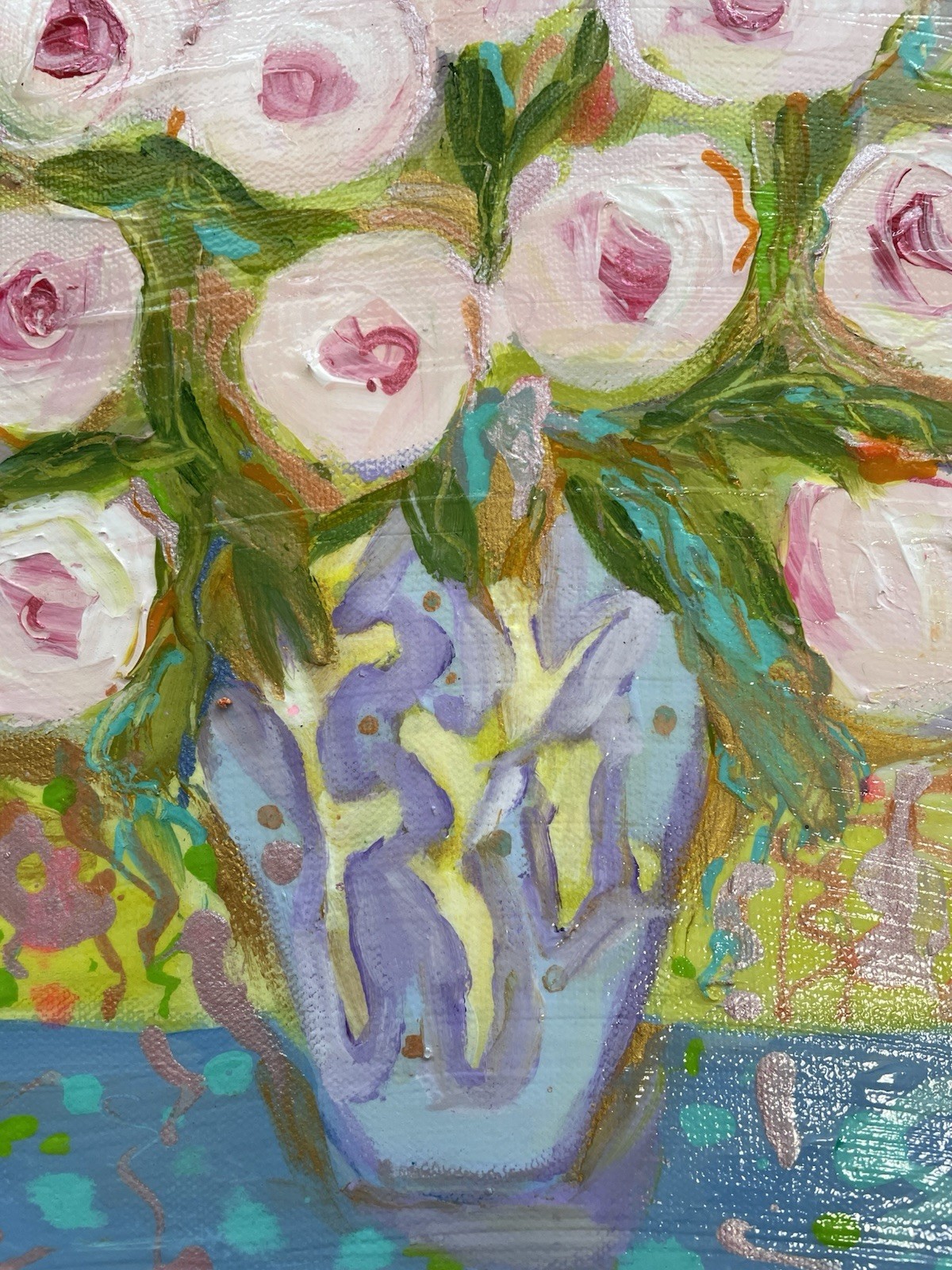 Pink Peonies “An Original Acrylic Painting On Canvas 12”x9”X1.5”