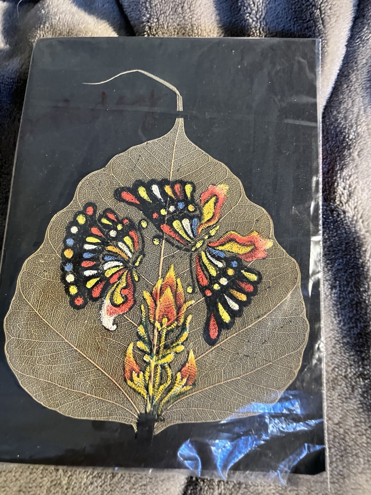 HAND PAINTED LEAF ART – Butterfly Painted On A Peepal Leaf