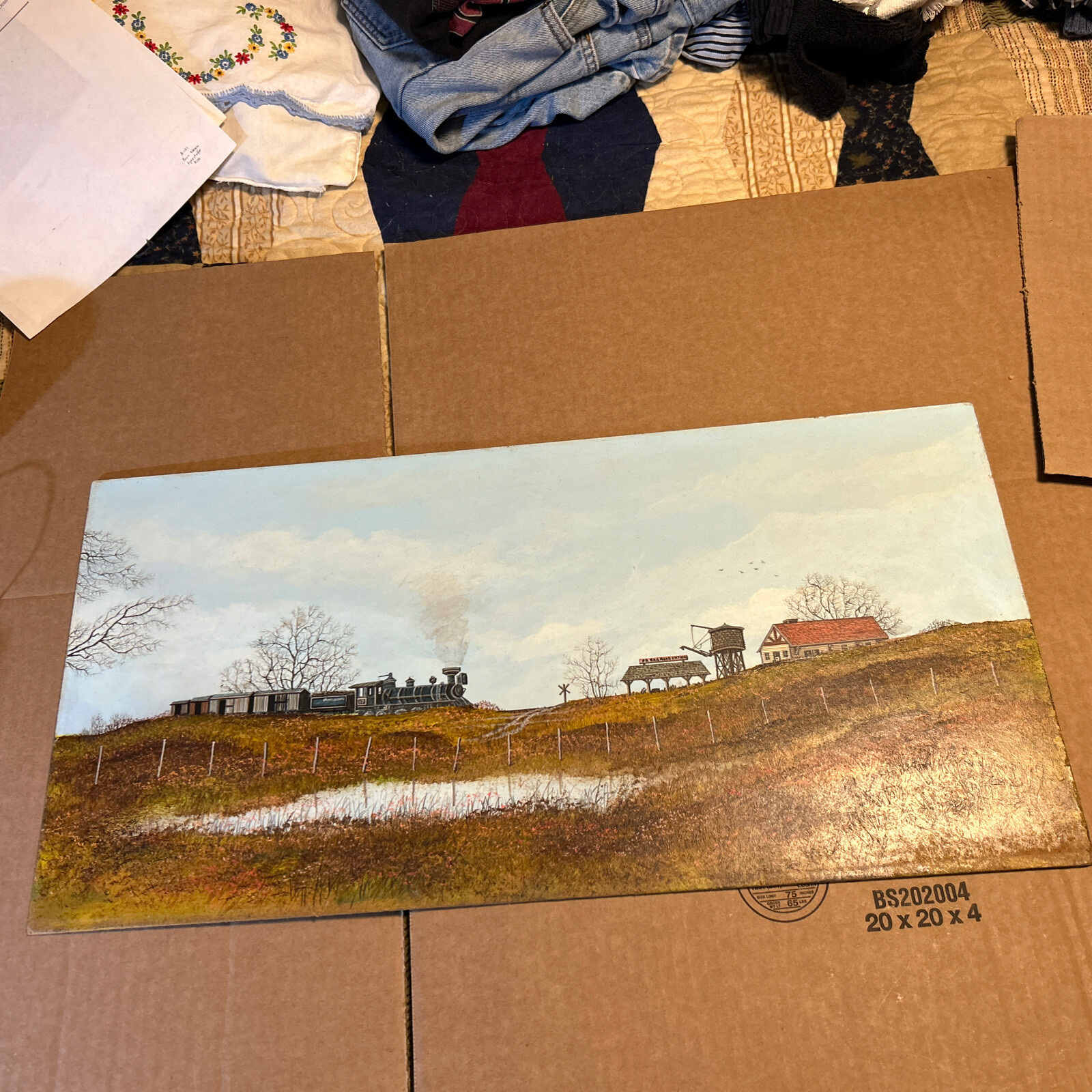 pennsylvania steam engine train oil on board – john lewis egenstafer (661)
