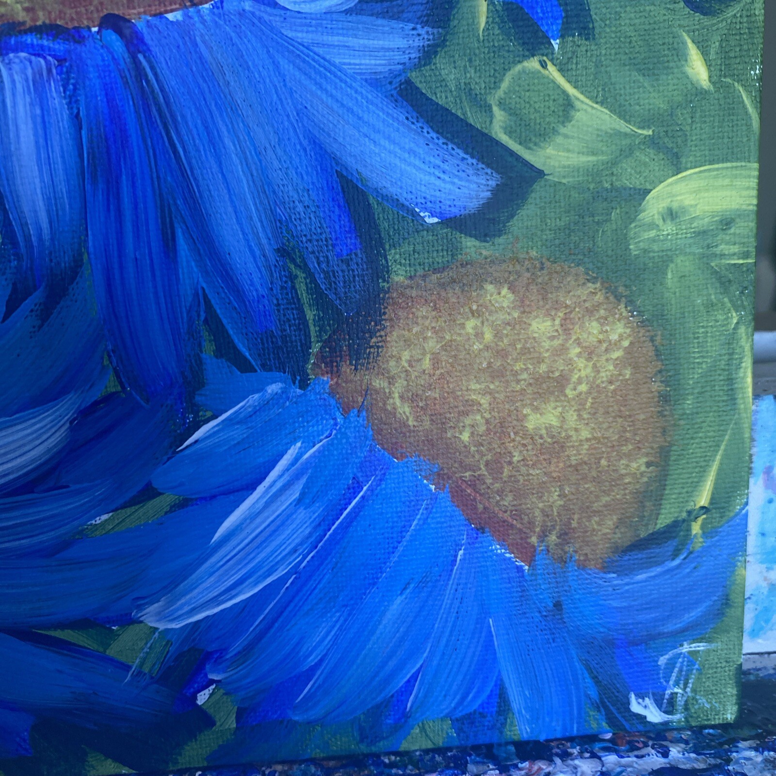 paintings on canvas Panel original 8/10, gift, Abstract Flowers,coneflower