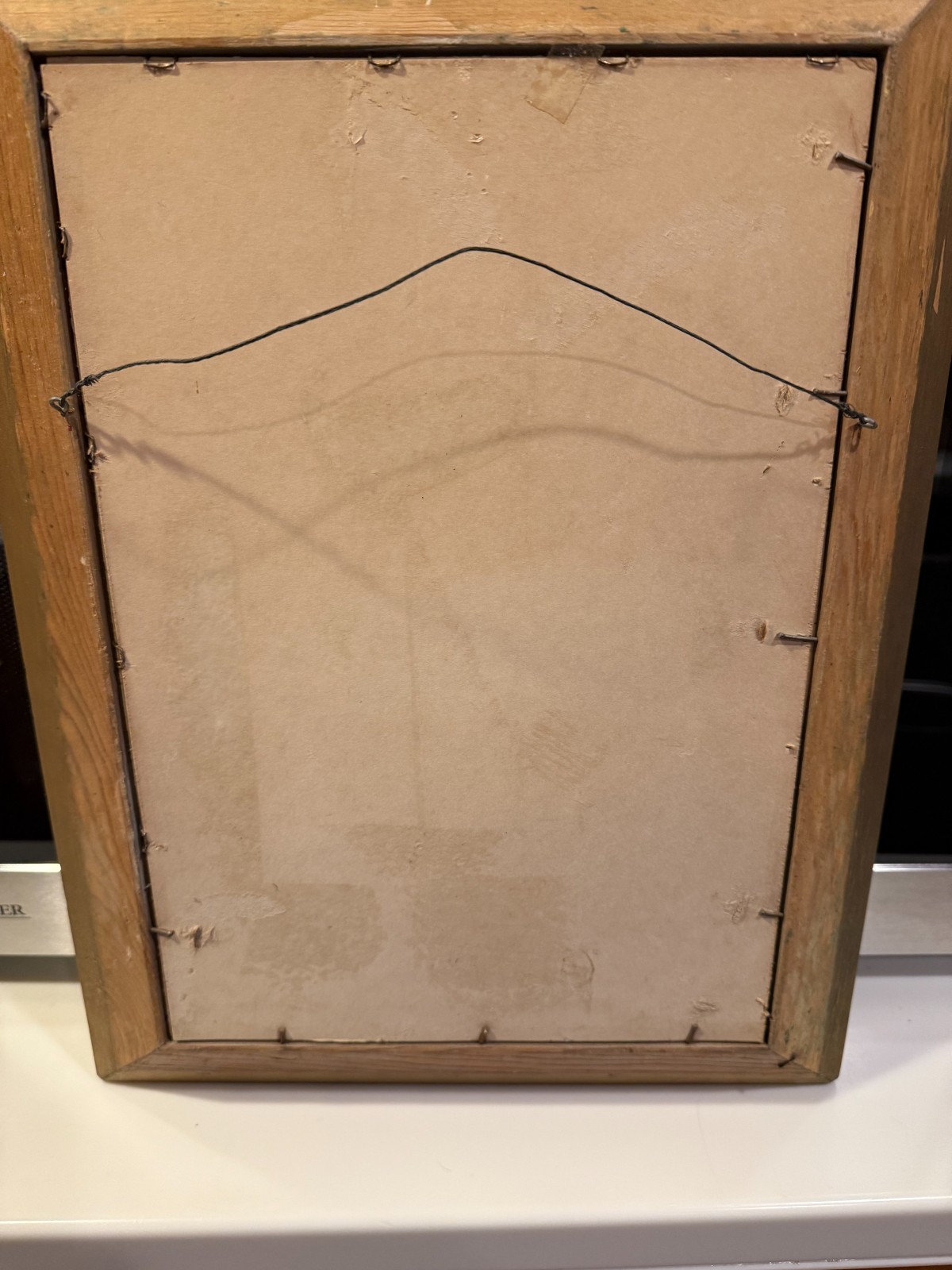 VINTAGE ORIGINAL YELLOW SUNFLOWERS LITHO SIGNED SOLID WOOD PAINTED FRAME