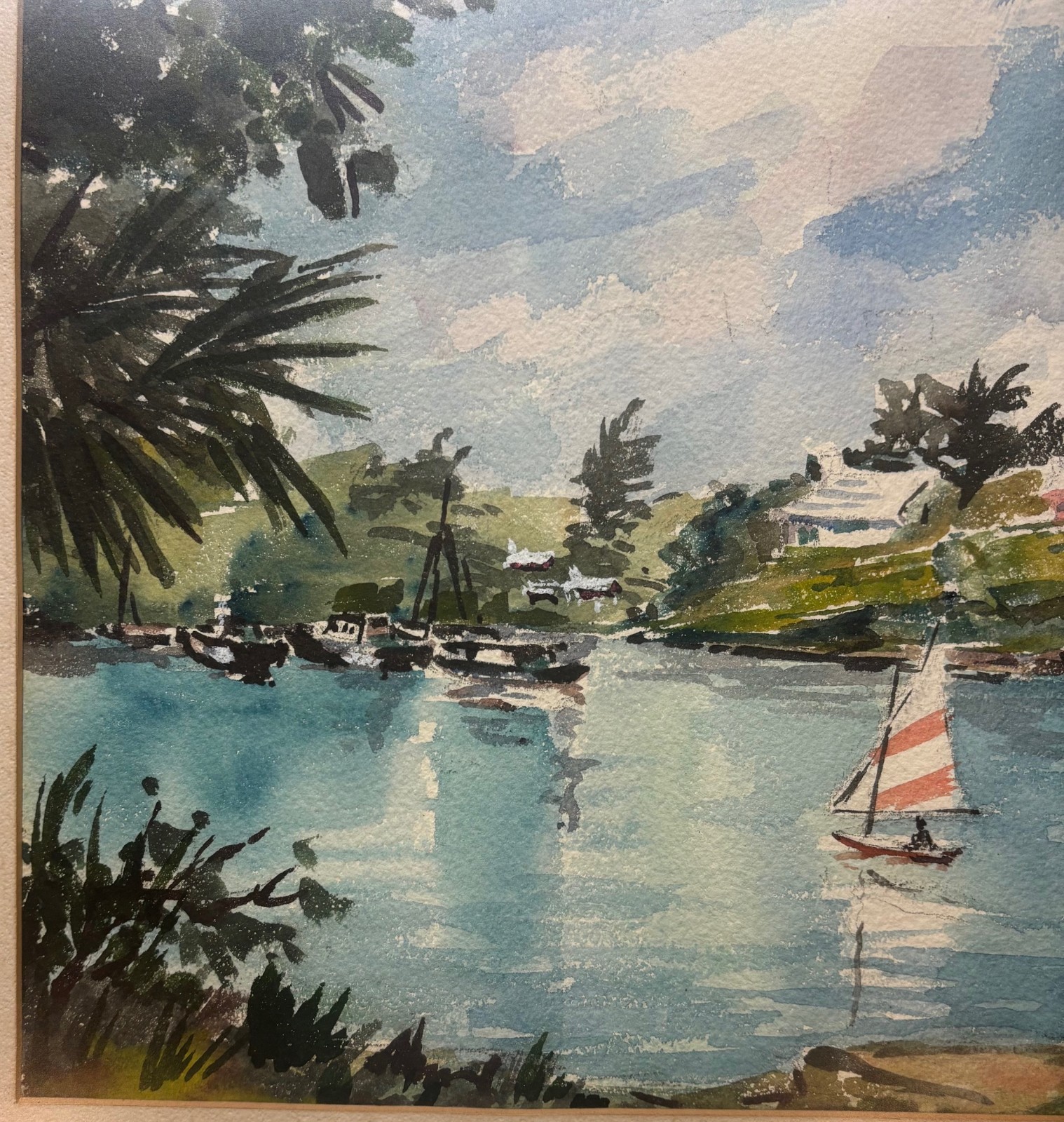 Vintage Barbara Van Stappen Sailing Boat ‘GLENCOE BERMUDA’ Paget Parish PAINTING