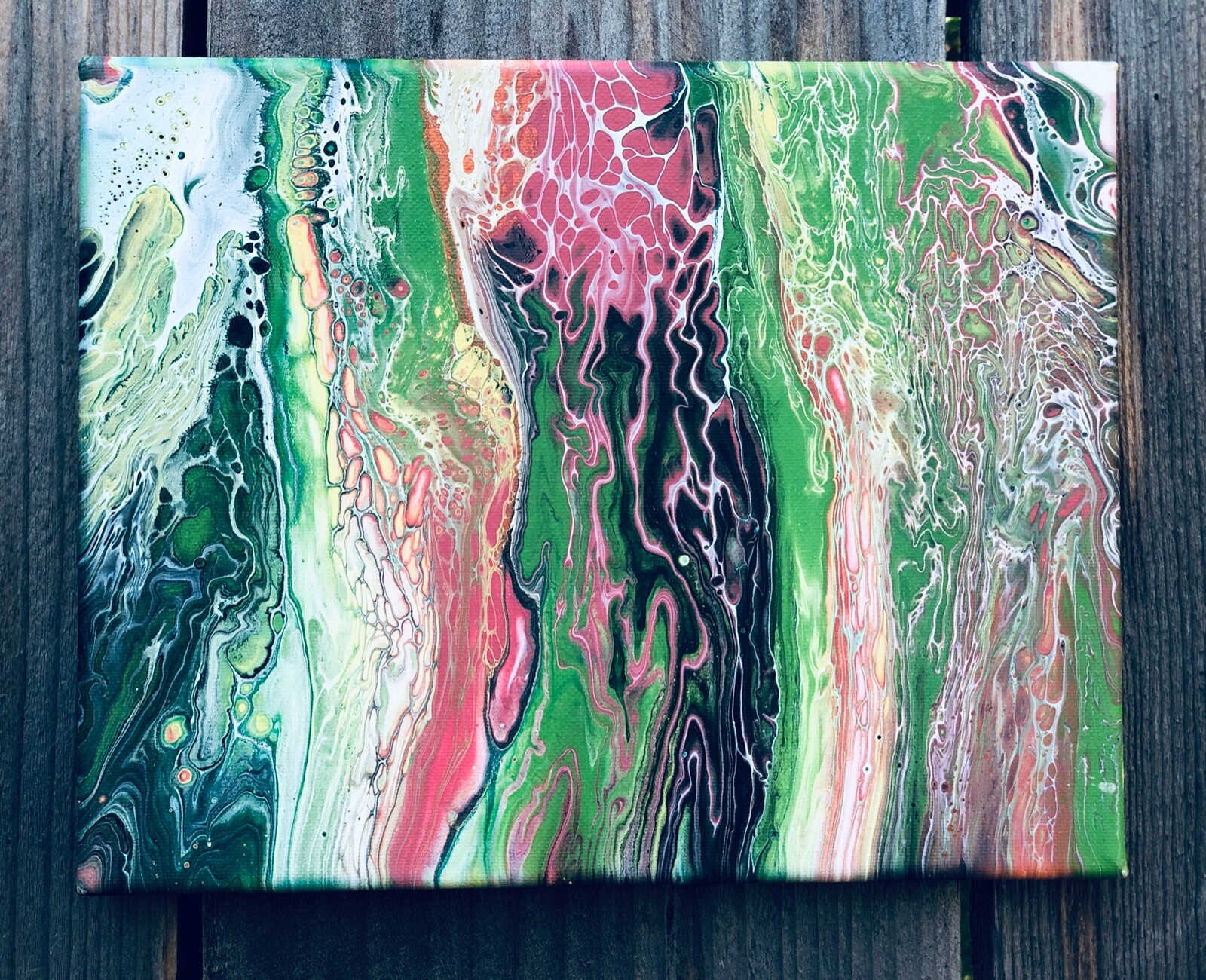 Acrylic Pour Painting – Original Abstract – 8×10 – Gulf of Guinea – Signed