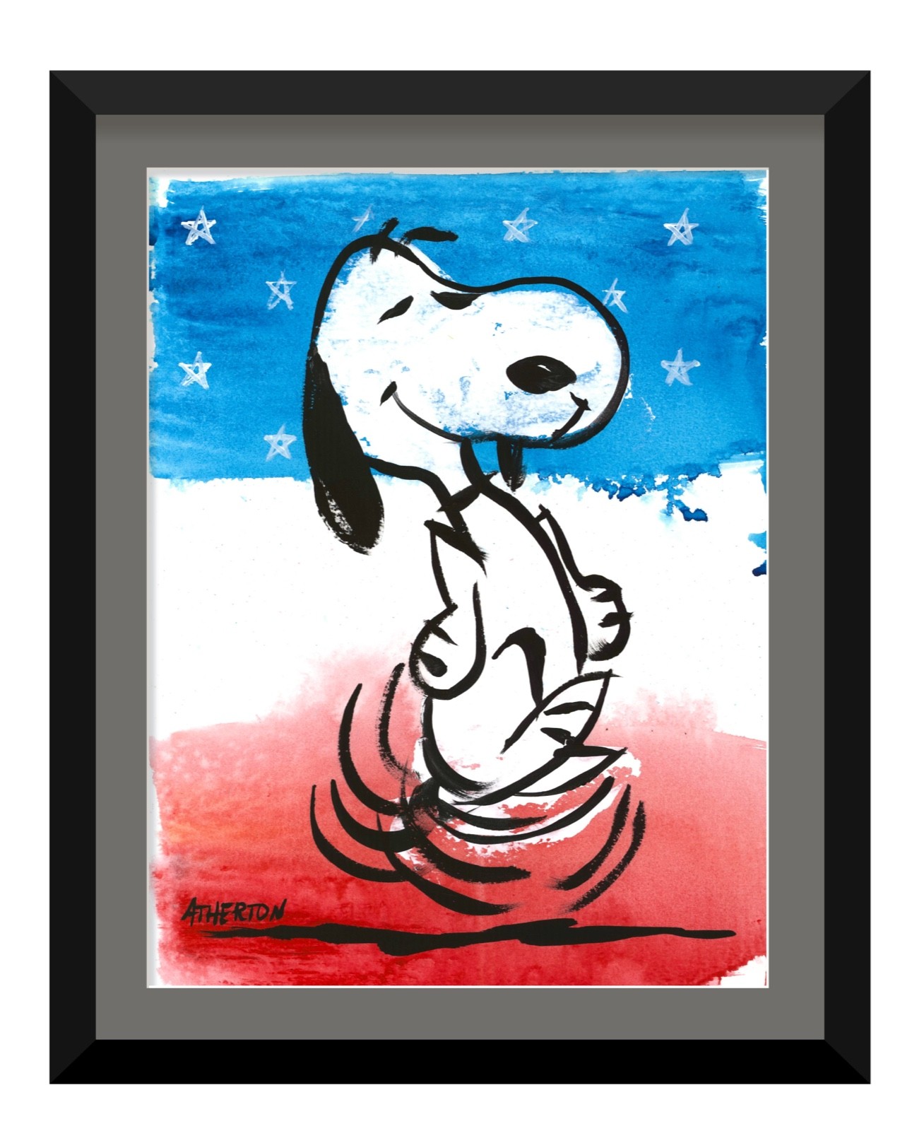 Original Dancing Dog Painting Whimsical Cartoon Art Acrylic «Snoopy Dance 6»