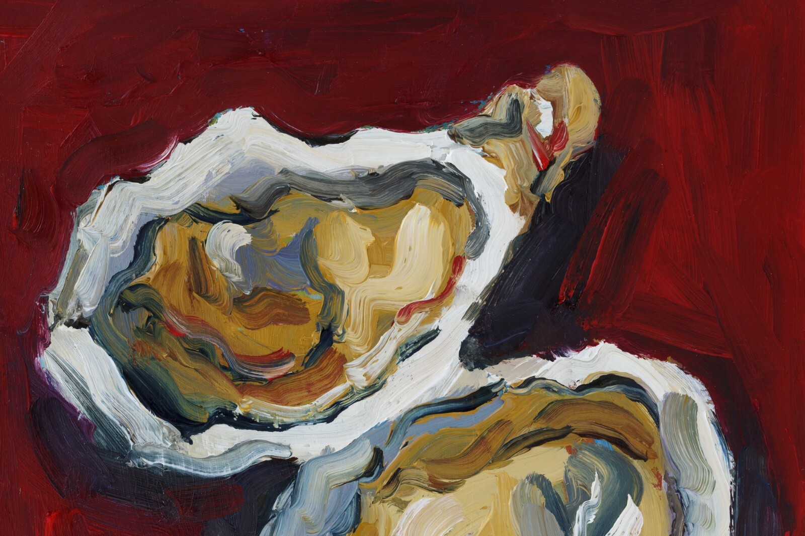 Oyster Oil Painting Shell Original Wall Art Seashell Paintings Pearl Seafood Art