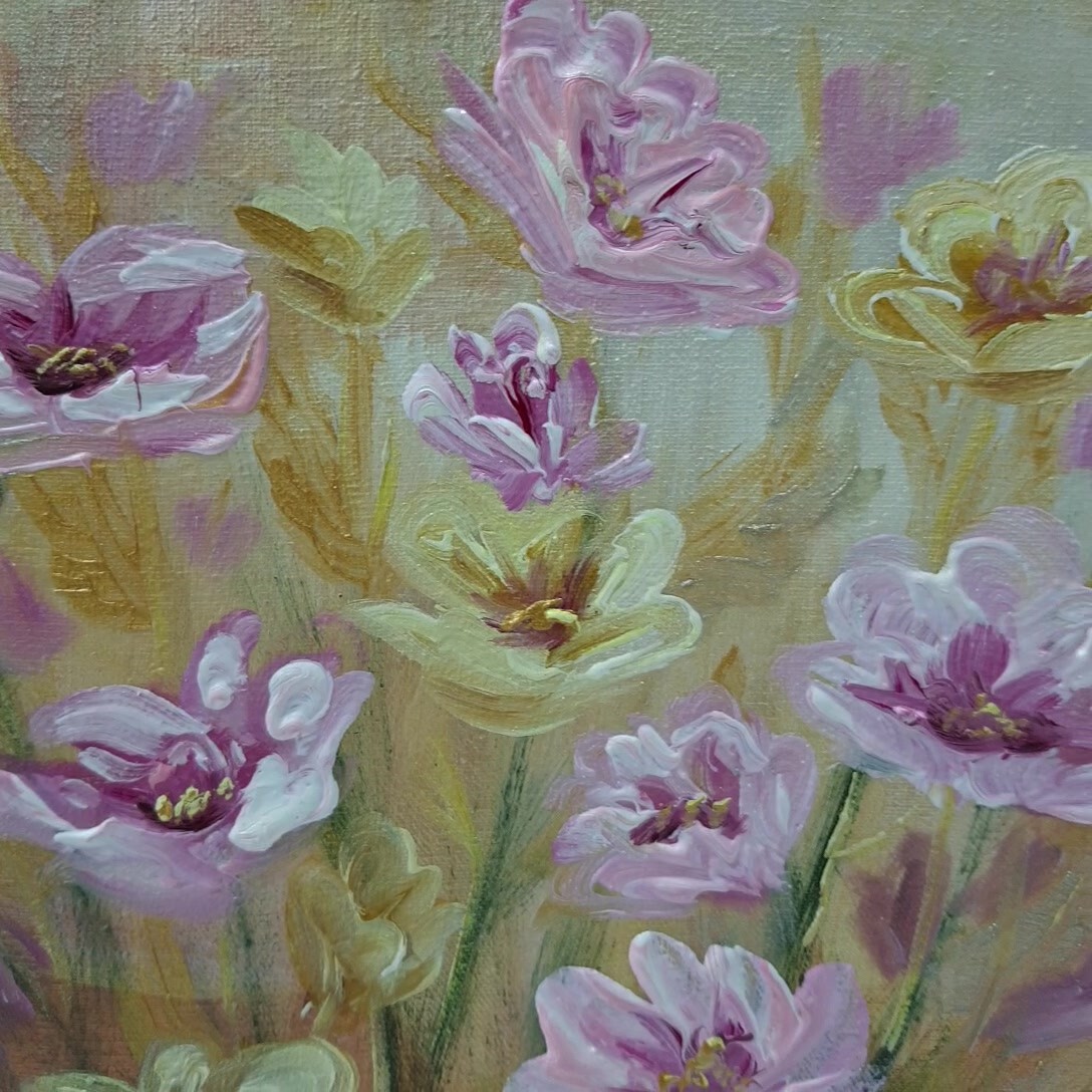 Original Flowers Hand Painted Artwork Home Decor Gift Wall Art Ukrainian Artist