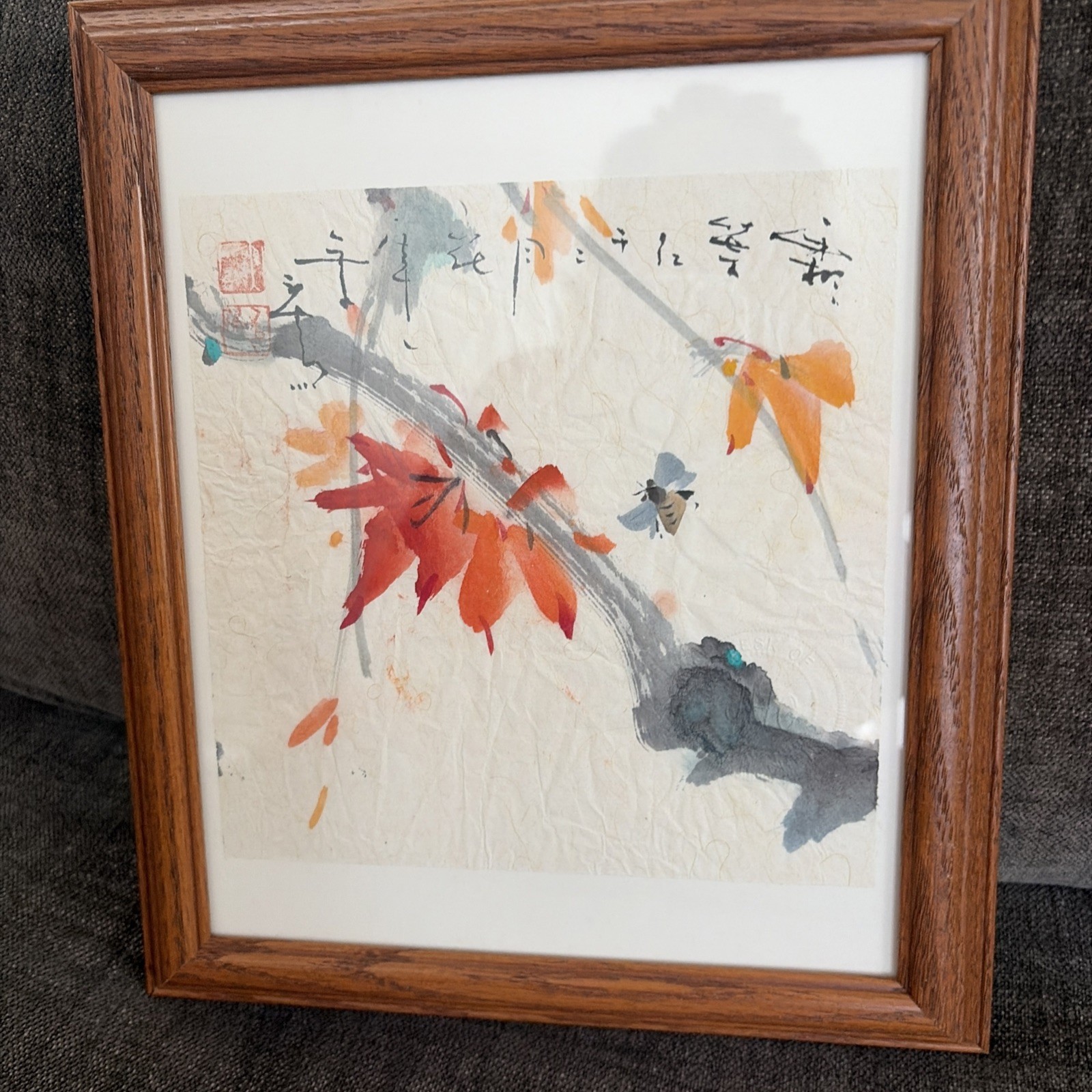 2 Signed Original Chinese Traditional Watercolors Hibiscus John H Chen Stamped